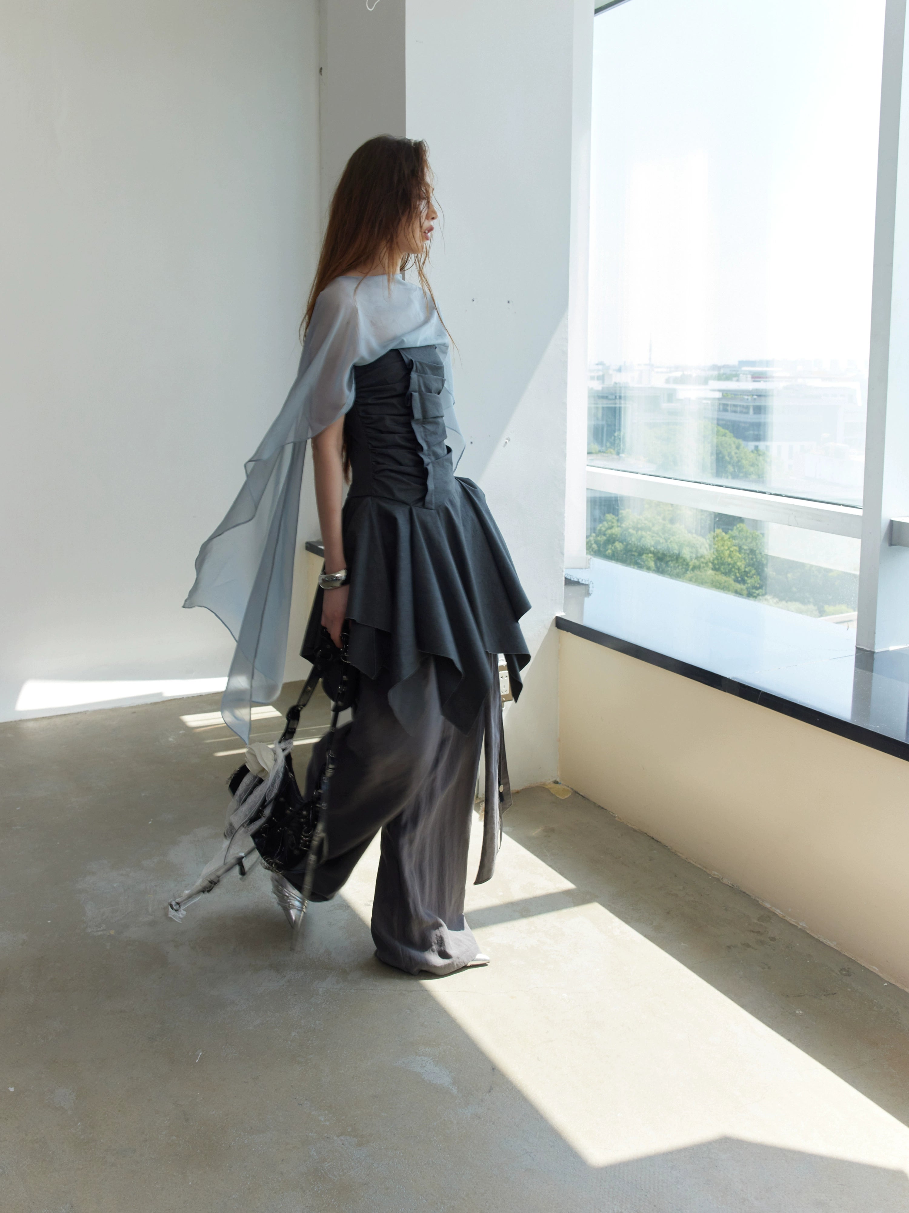 Draped Asymmetric Tops