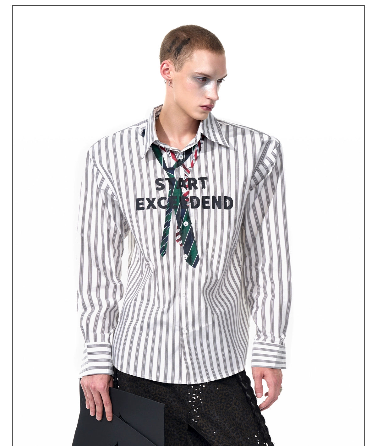 Light Grey Shirt with Decorative Front Tie