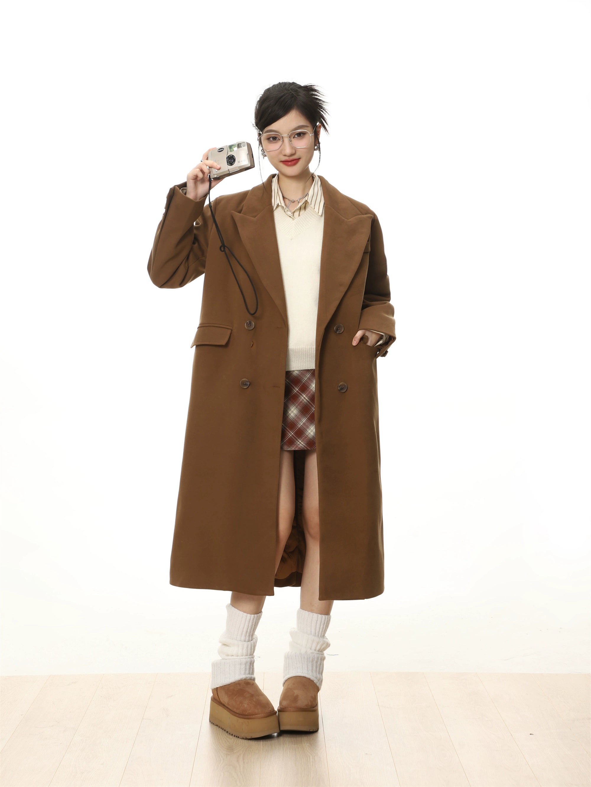 Jupe à carreaux à taille haute