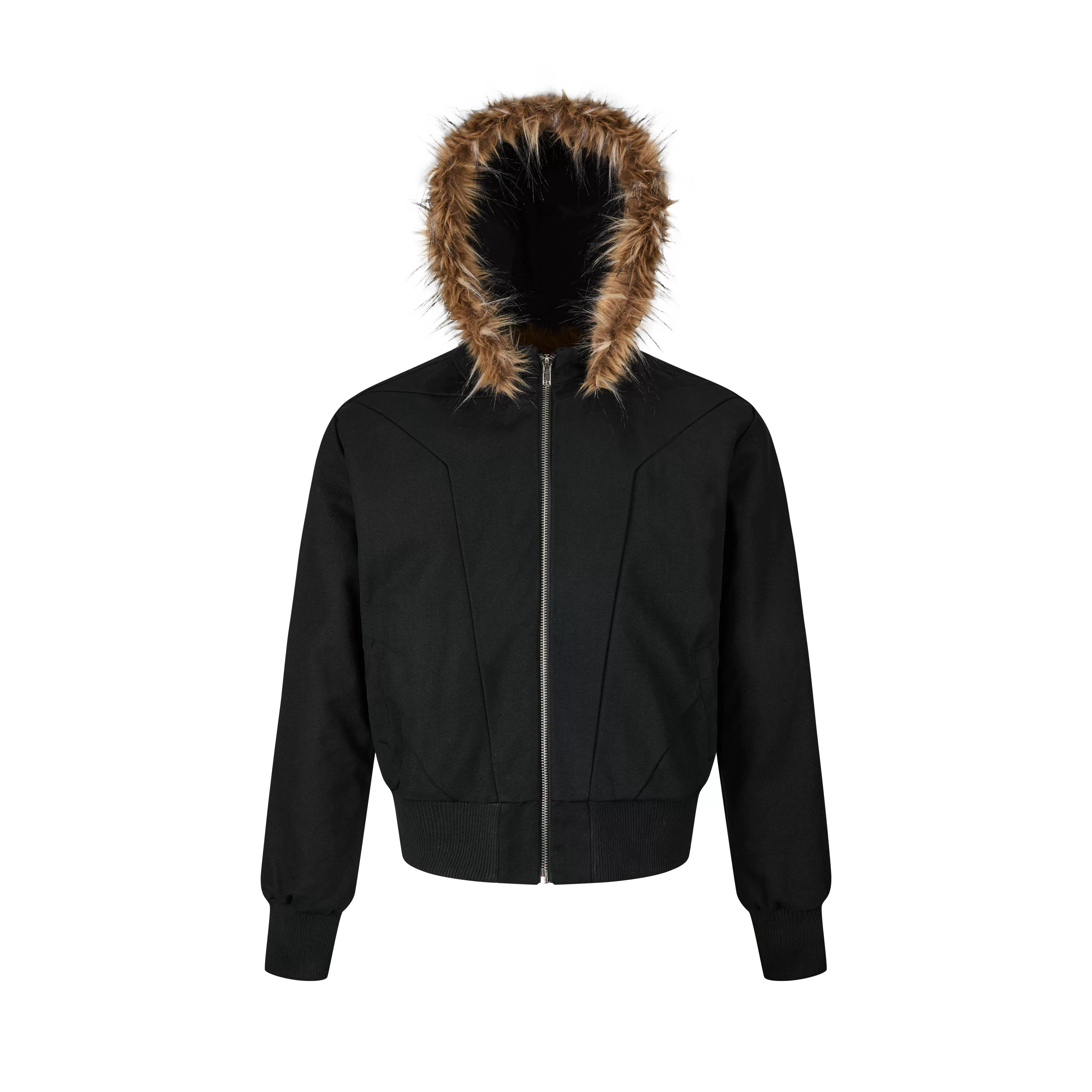 Furtrim Hood Bomber Jacket