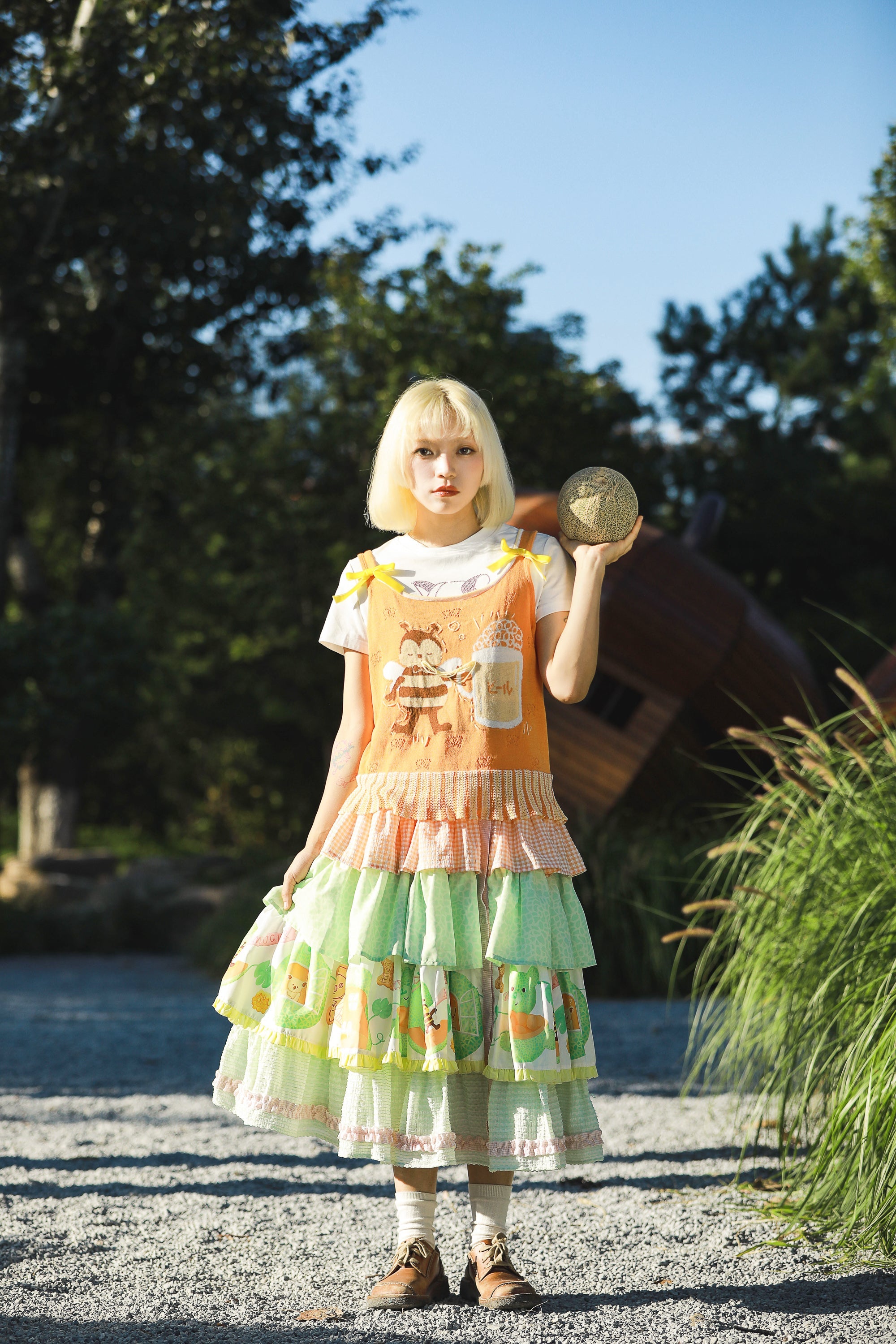 Beer Bear Bow Knit Tank