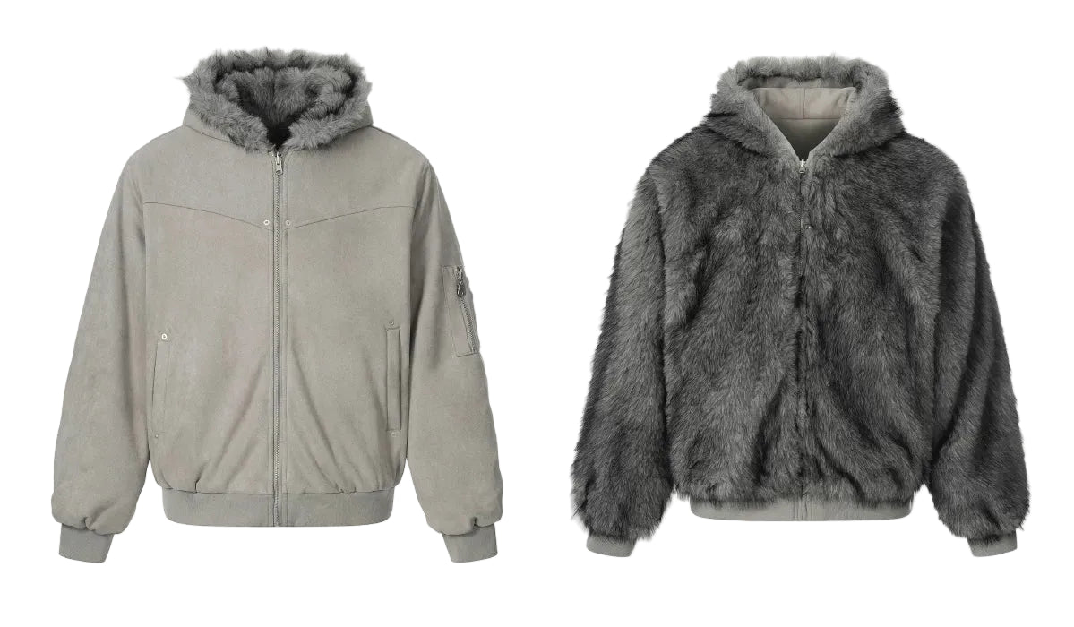 Reverb Reversible Faux‑Fur Hoodie Bomber
