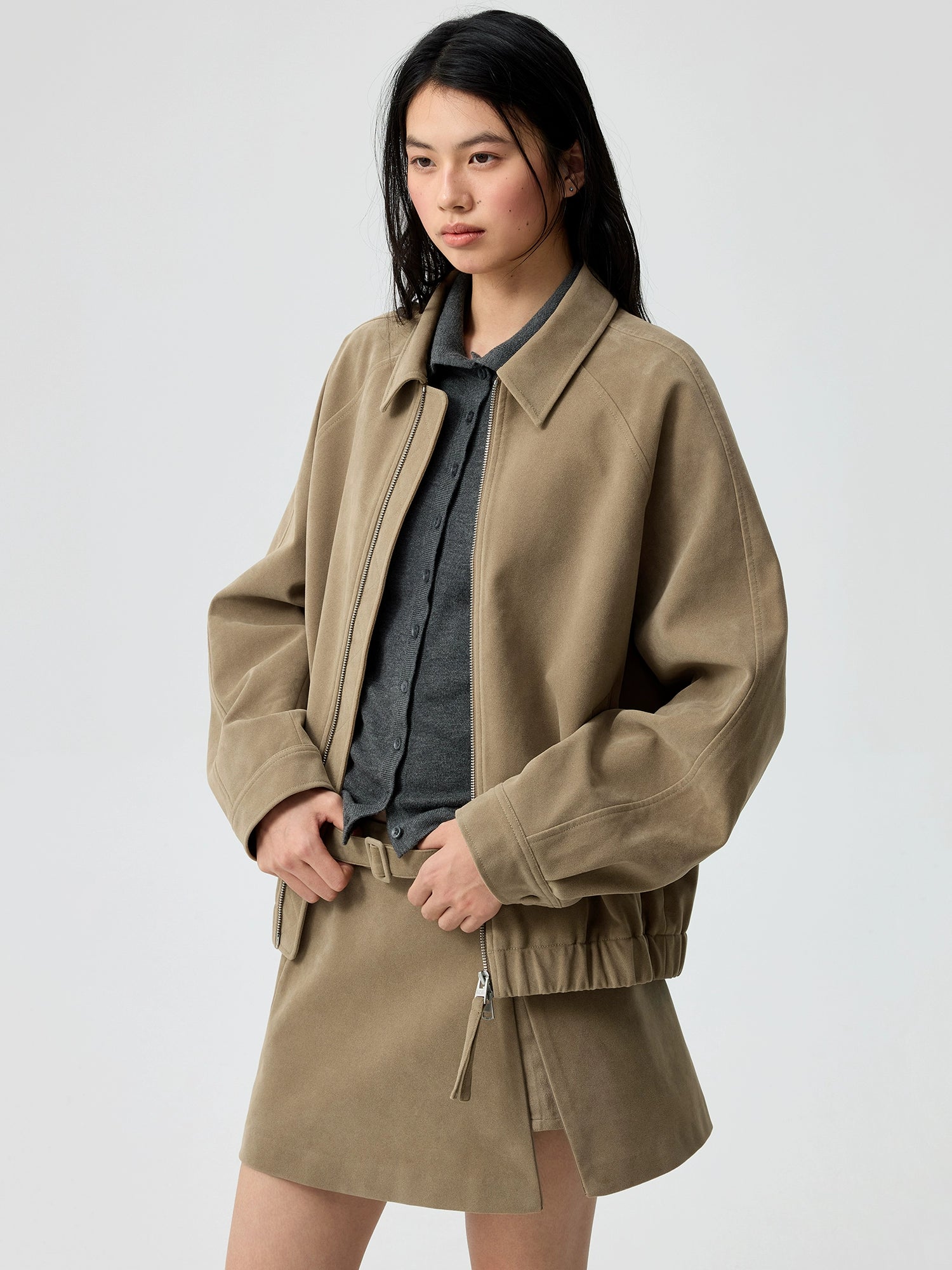 Duststone Suede Zip Jacket