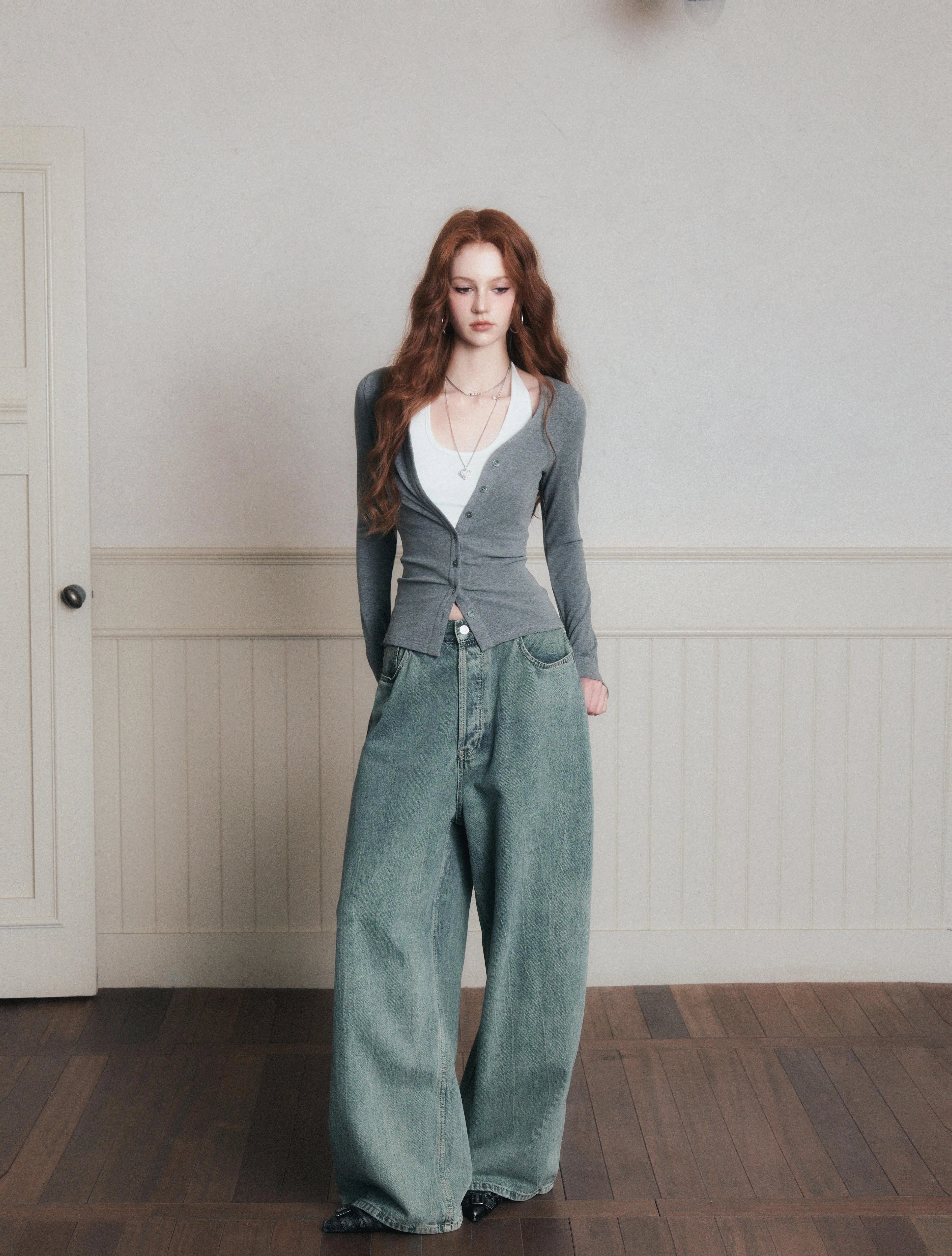 Ink Muse Ruched Cardigan Top