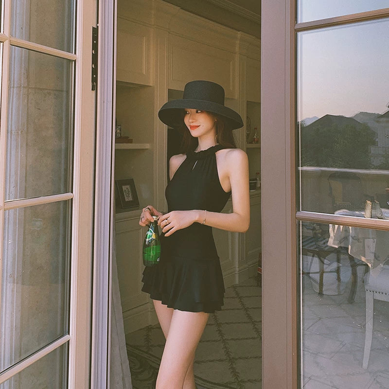 Manor Noir Open‑Back Skater One‑Piece