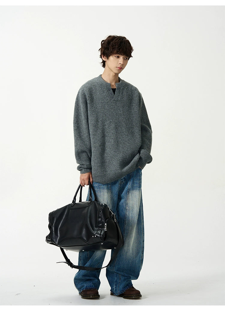 Retro Wash Relaxed Wide-Leg Jeans