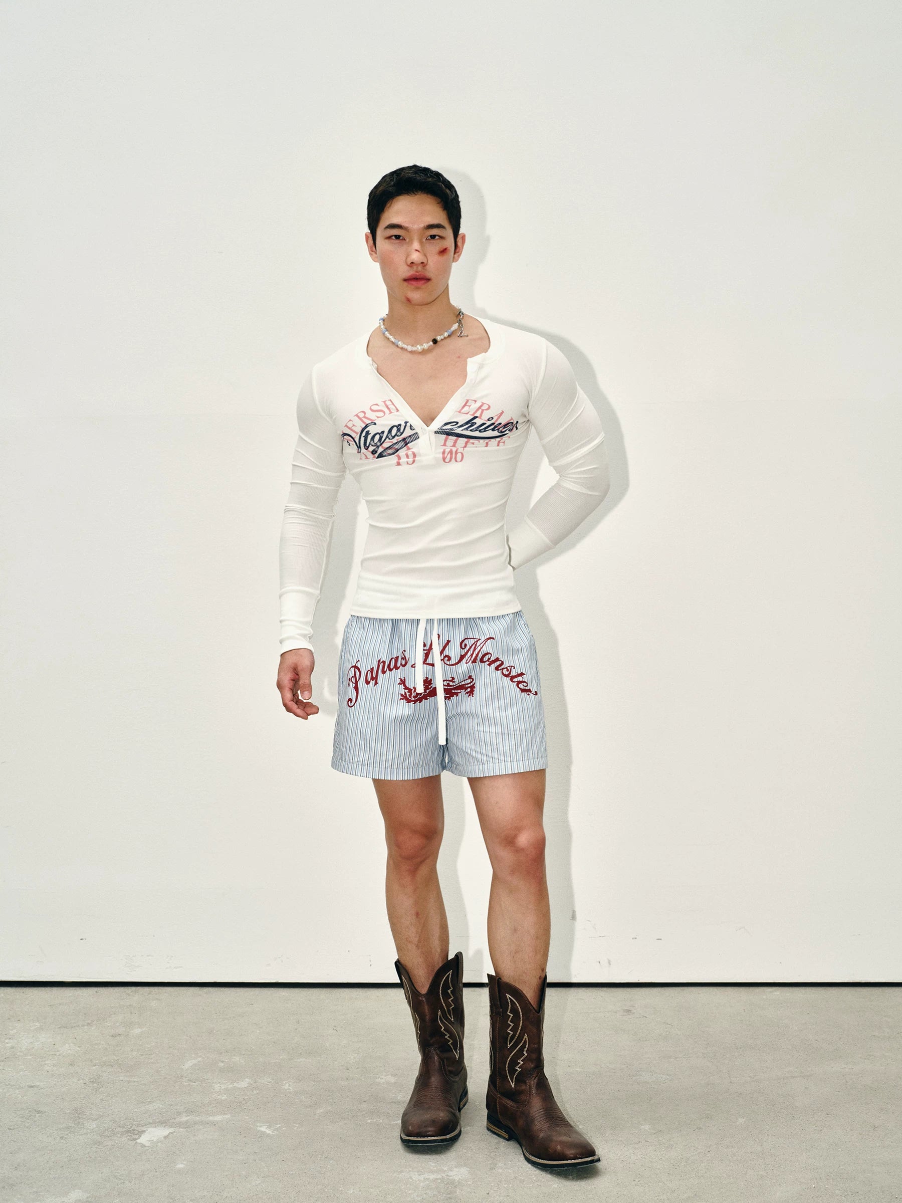 Sky Stripe Logo Shorts