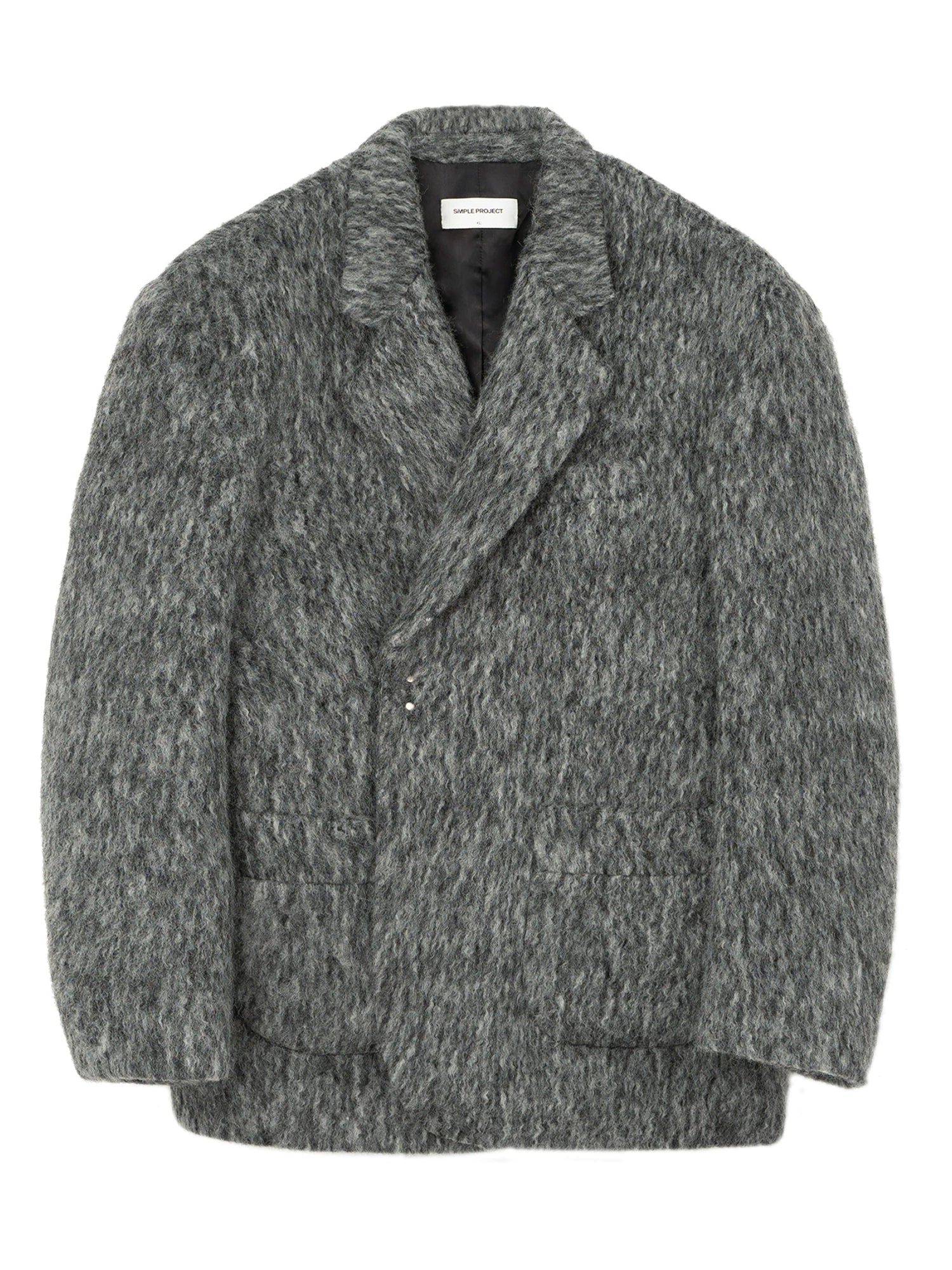 Charcoal Textured Knit Blazer
