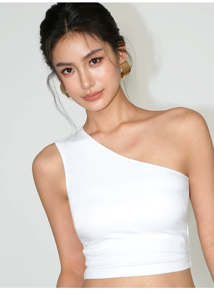 Asymmetry Chic One‑Shoulder Crop Top