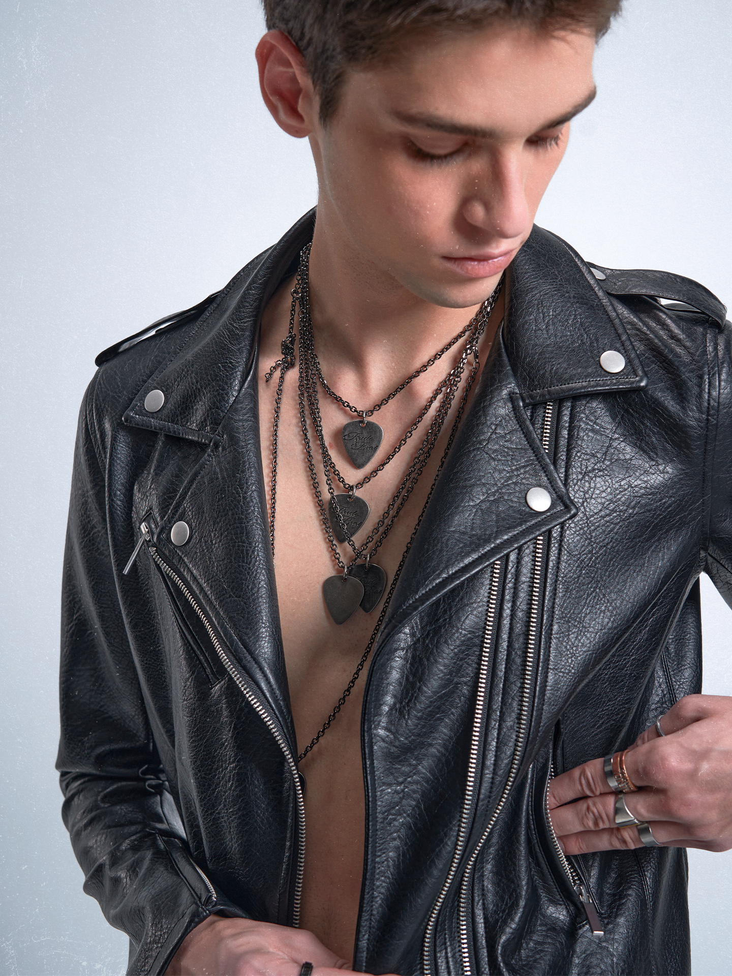 Bad Boy Silver Rock Pick Necklace