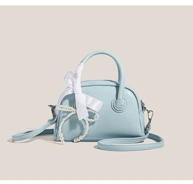 Moonlit Pearl Bow Mini Satchel