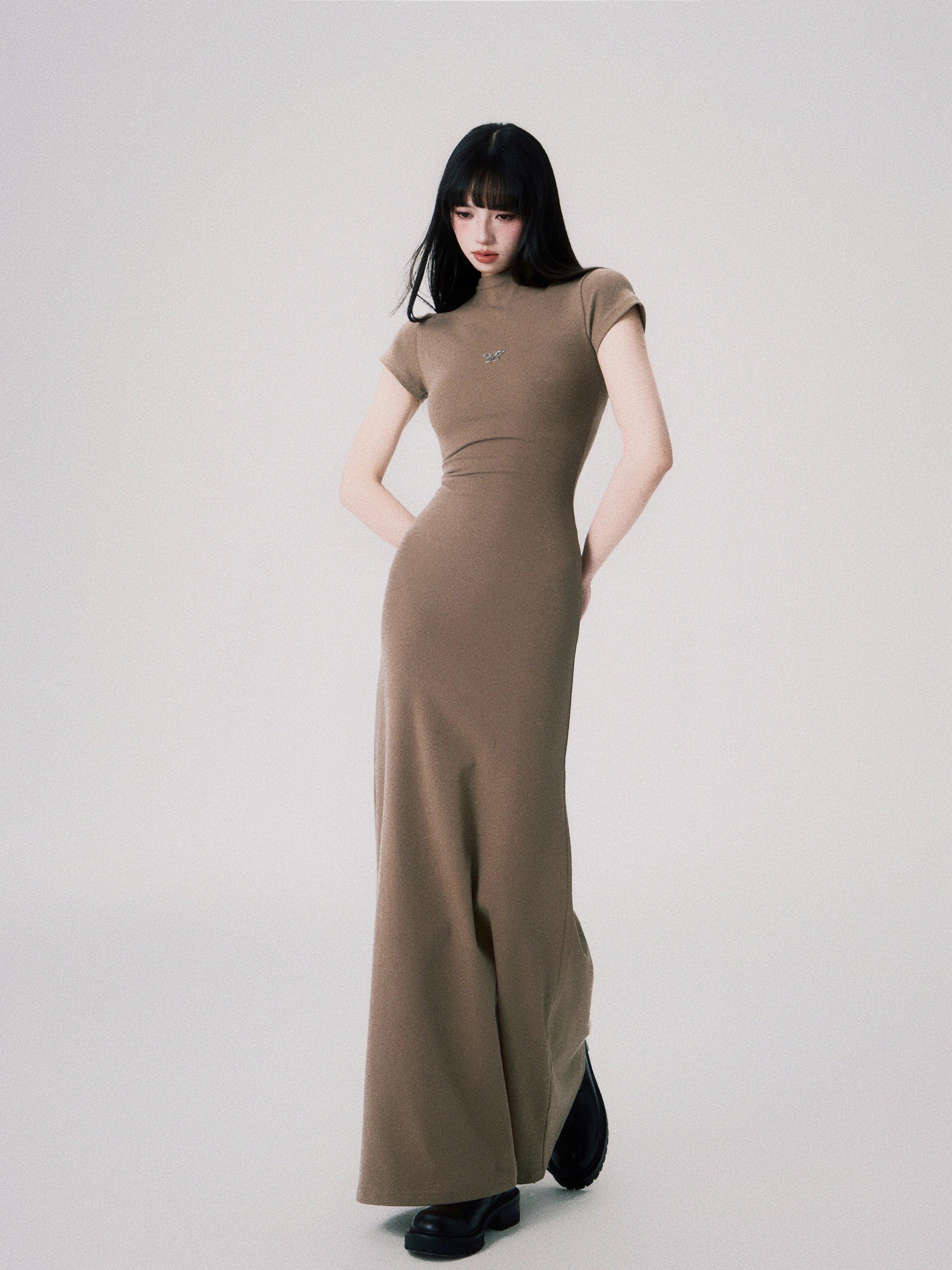 Luluswings Butterfly Emblem Fitted Maxi Dress - Women'S Elegant Evening Gown