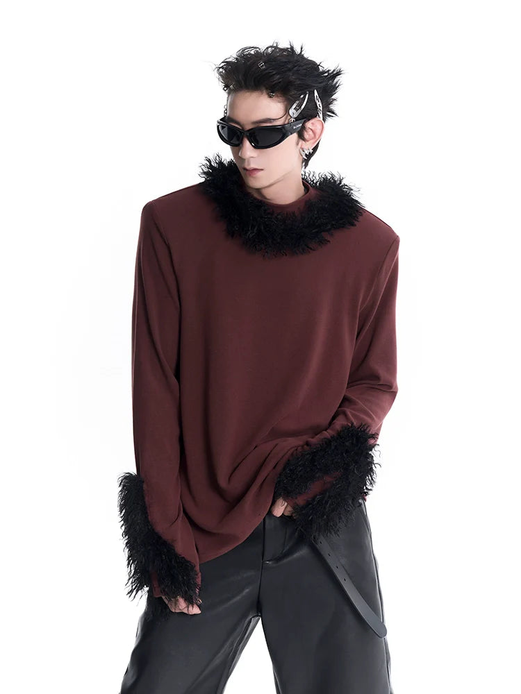 Feather-Trim Sweatshirt
