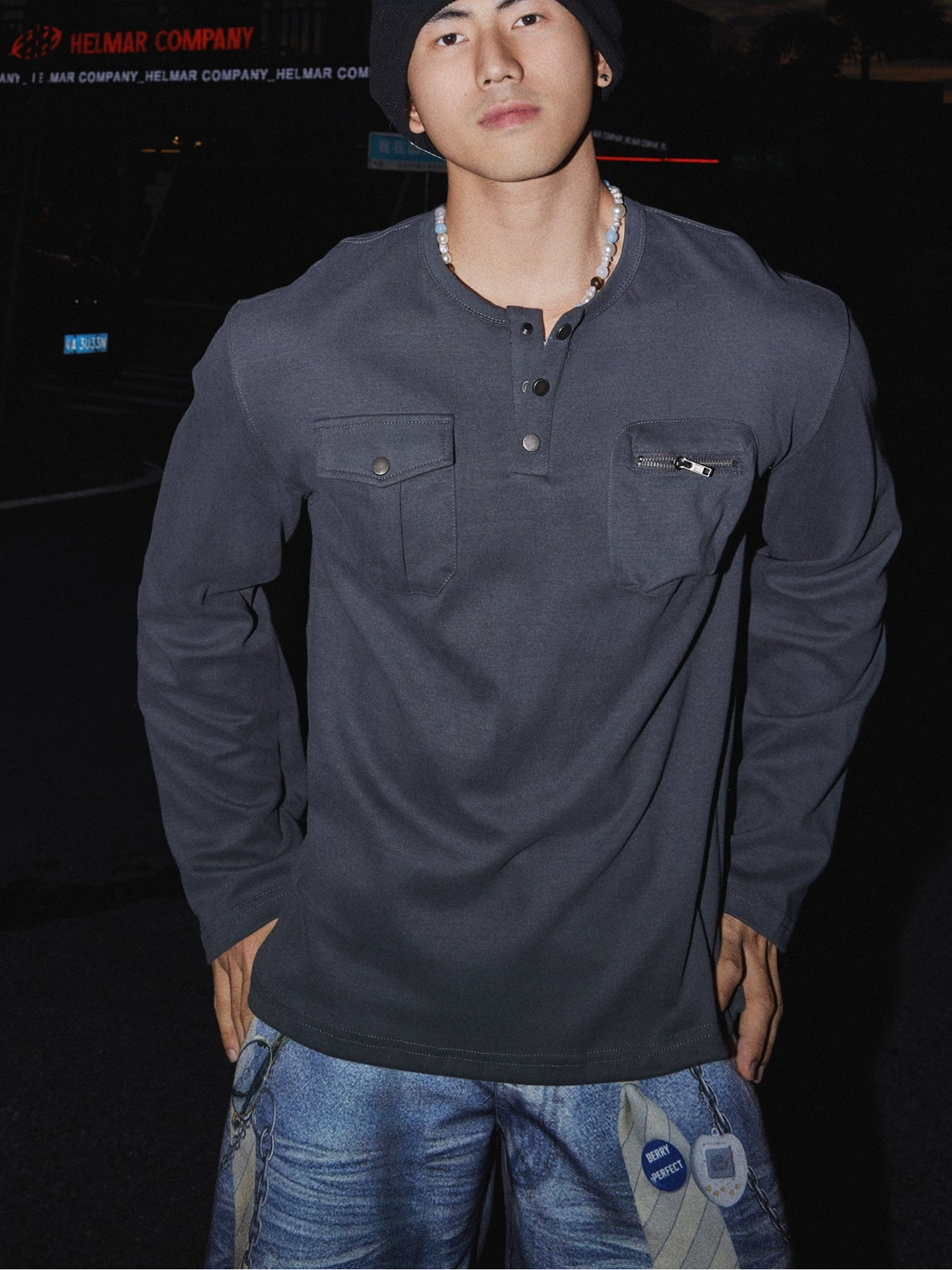 Snowfield Utility Henley Fleece Top