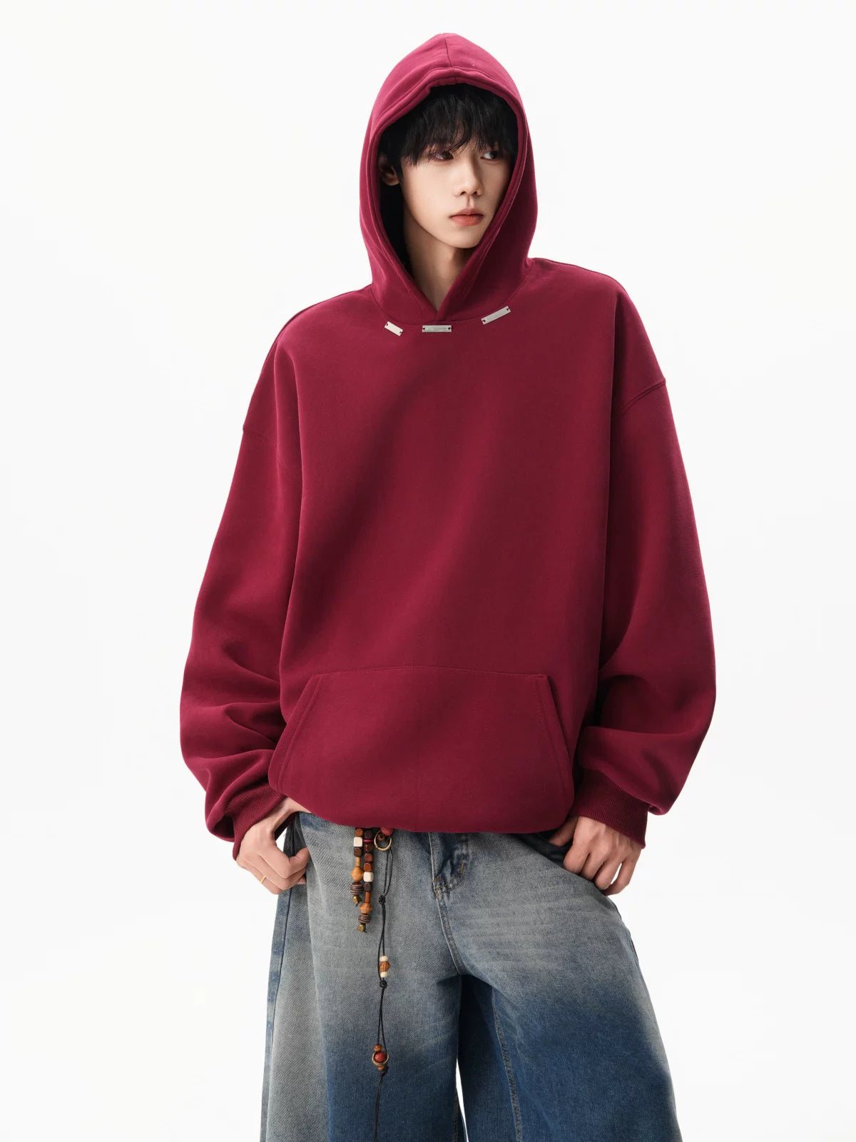 Noir Minimal Drop‑Shoulder Hoodie