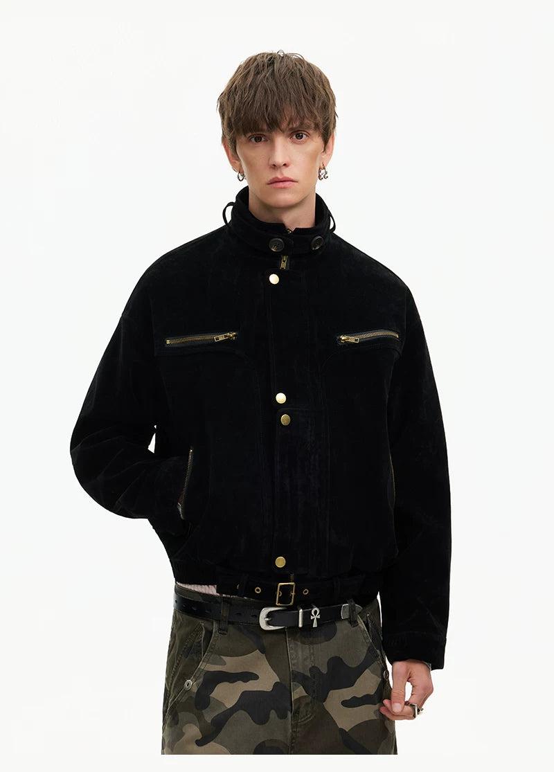 Midnight Garrison Velvet Utility Jacket