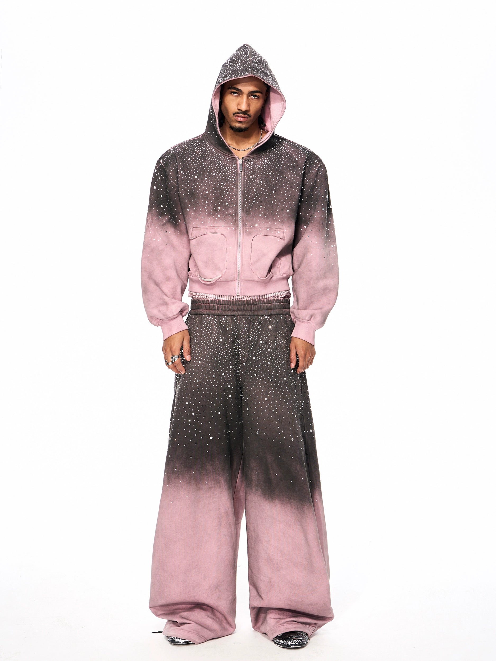 Galactic Drip Ombre Crystal Hoodie and Pants Setup