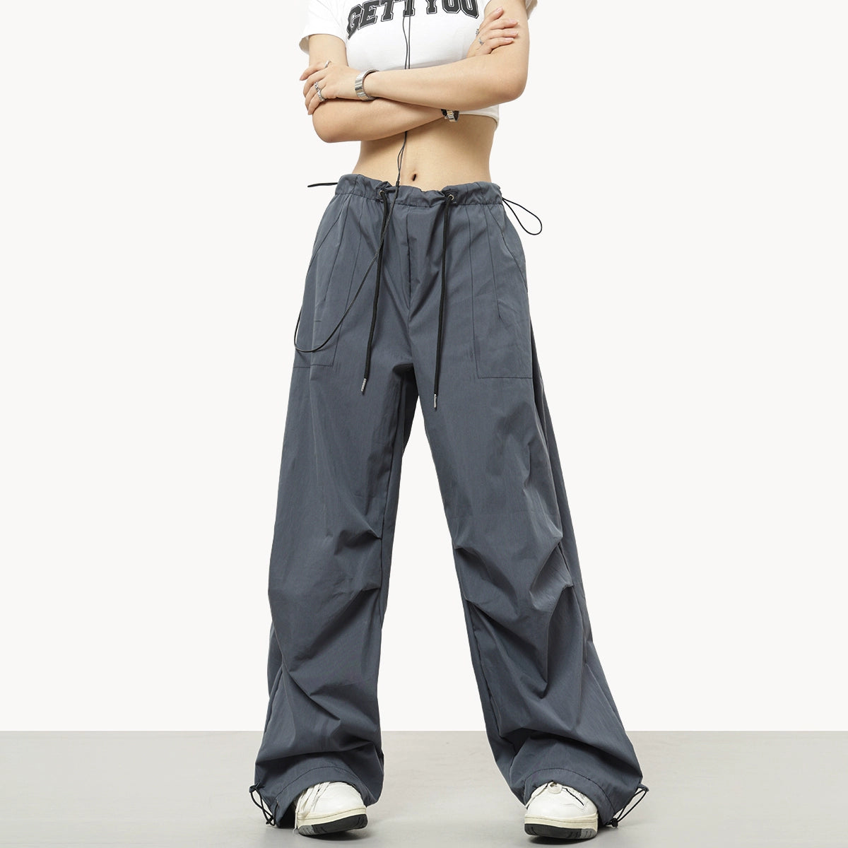 Parachute Wide-Leg Track Pants