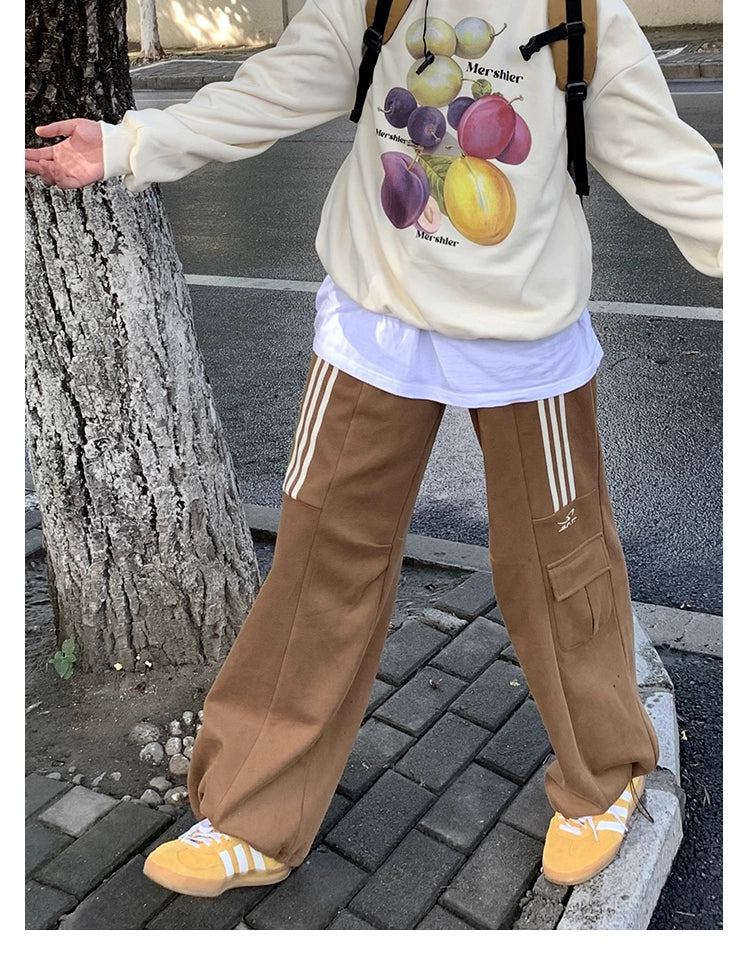 Multicolor Wide-Leg Casual Pants