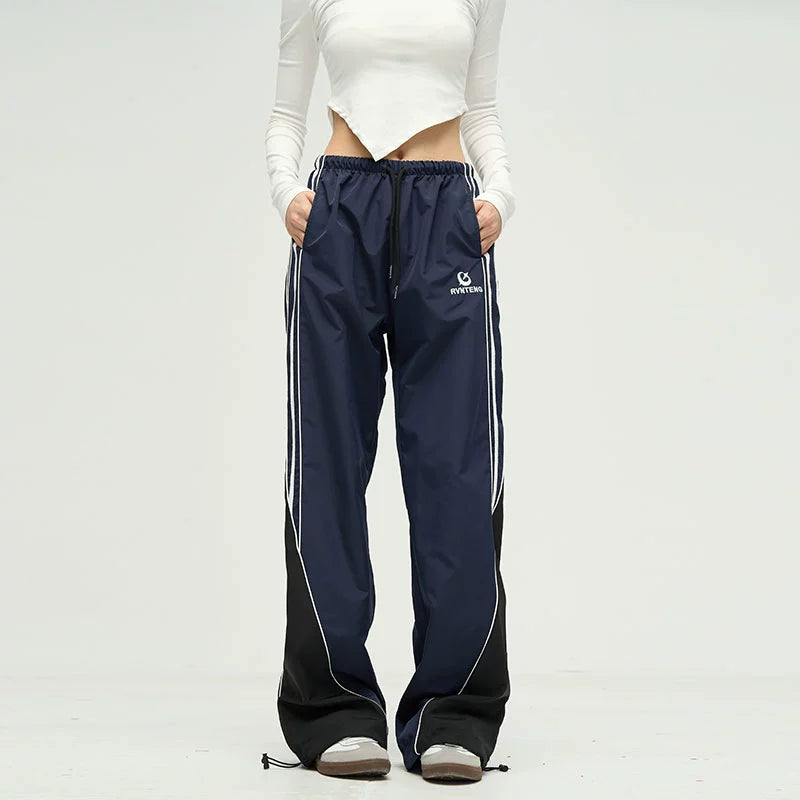 Colorblock Wide Leg Track Pants