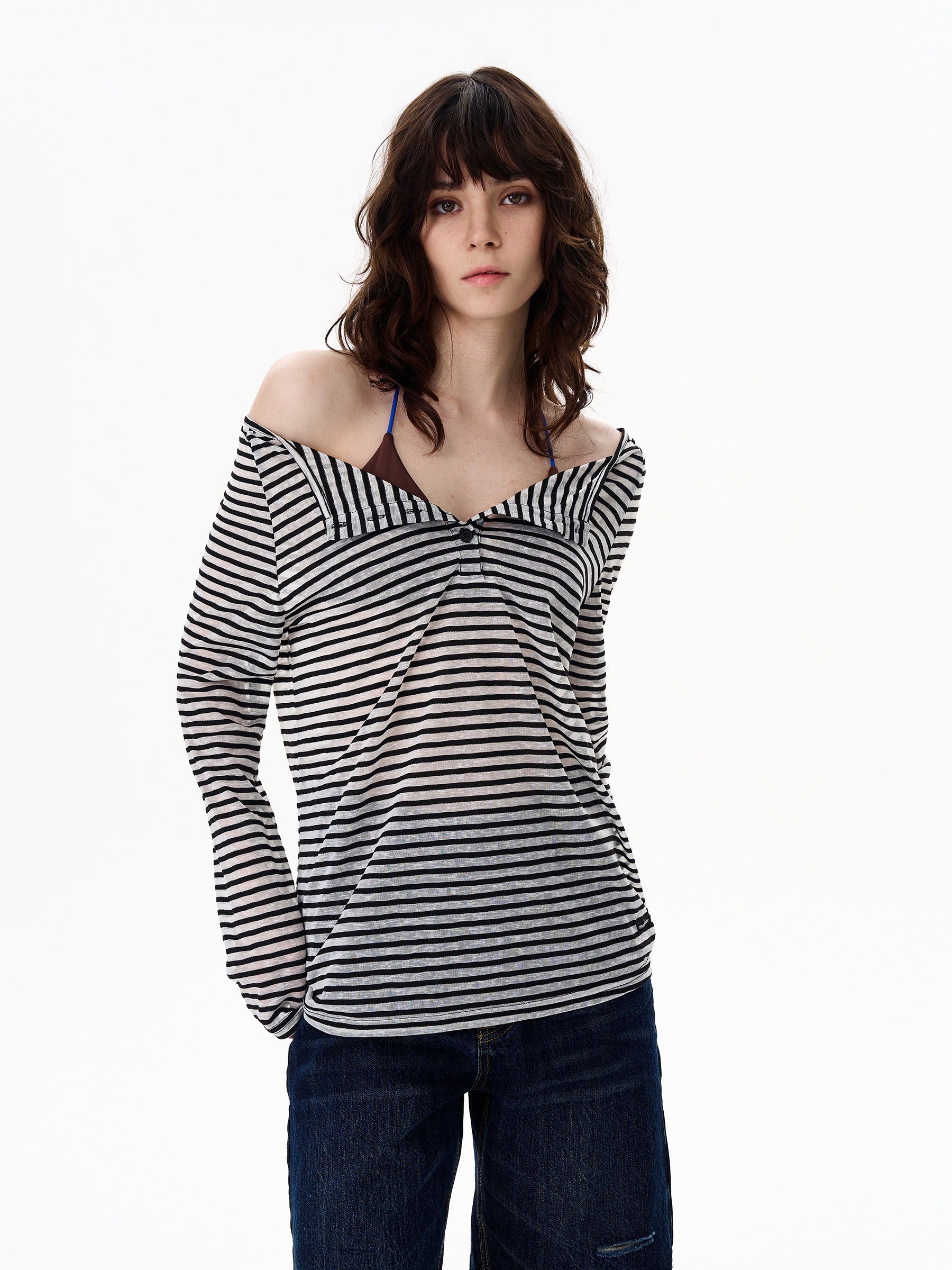 Twist Stripe Off Shoulder Top
