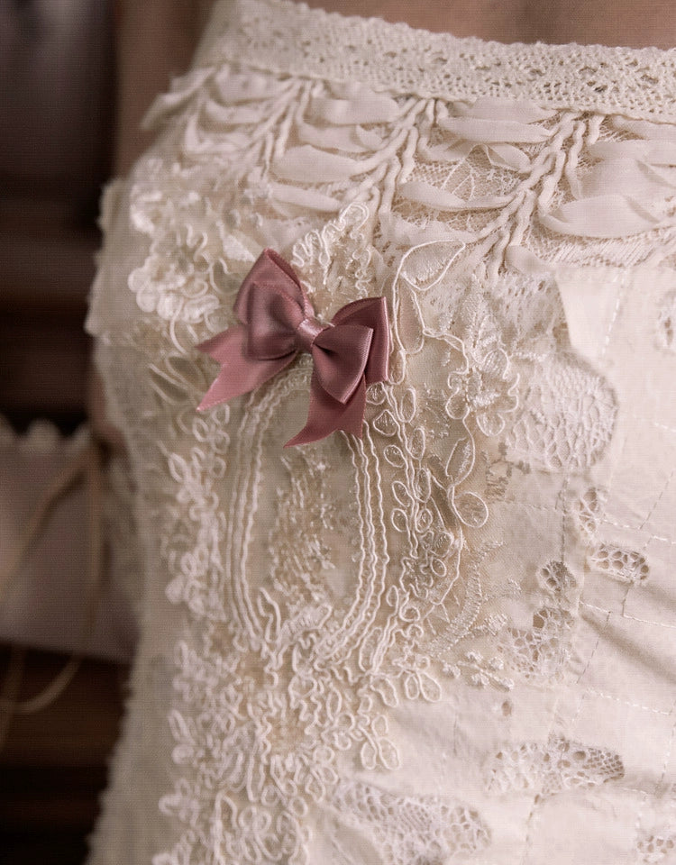 Vintage Lace Heart Cutout Gown