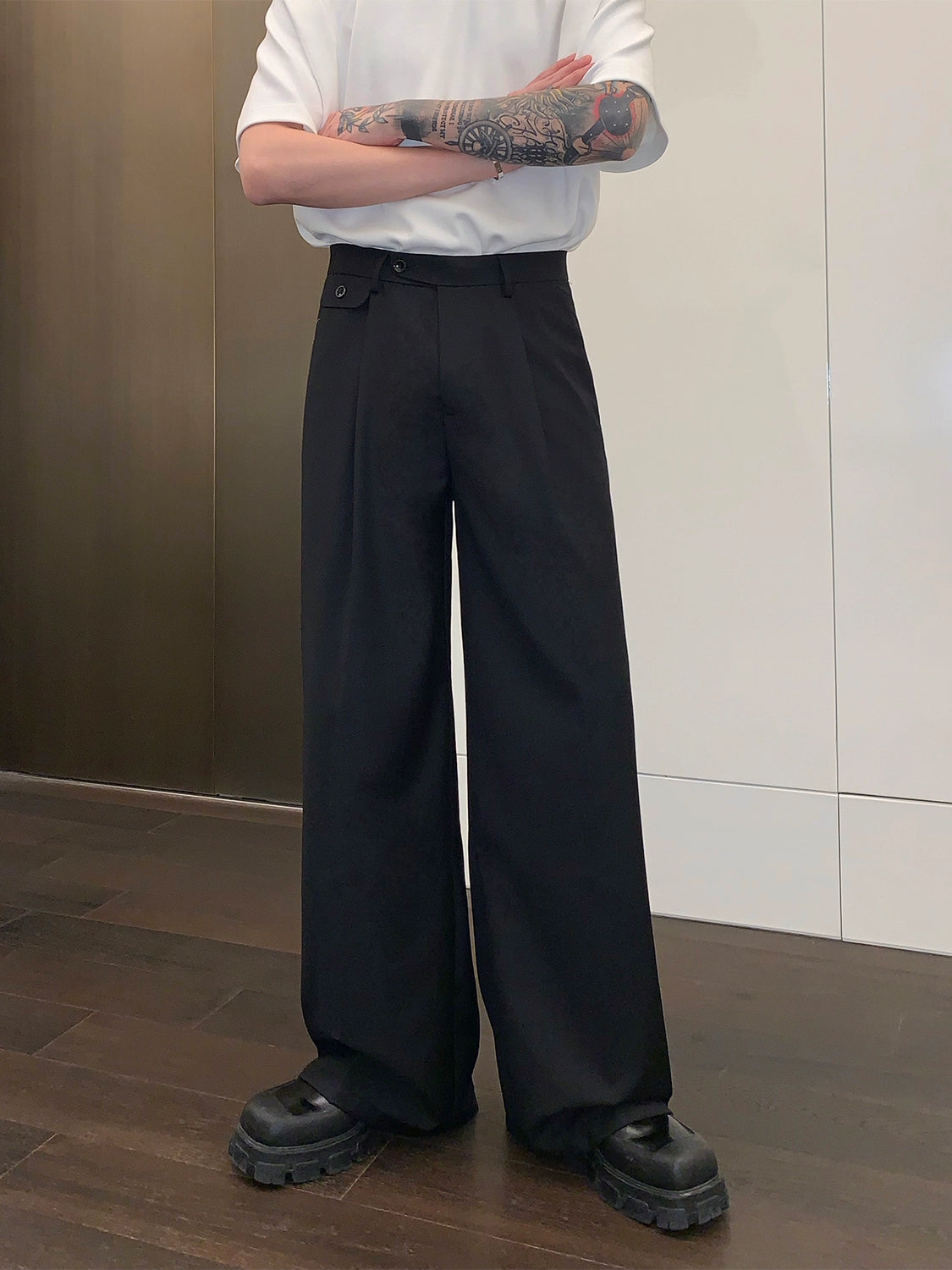 Wide-Leg Dress Pants