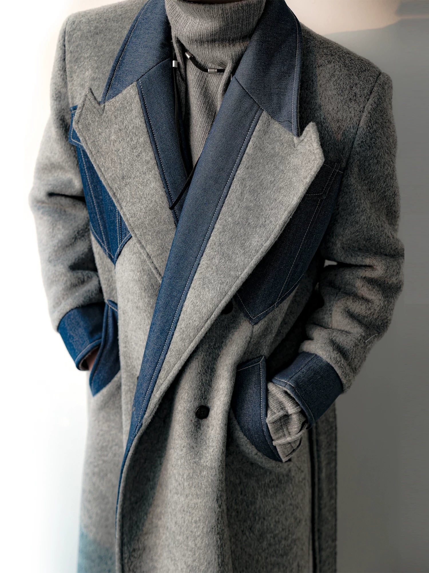 Glacier Fuse Two-Tone Panel Overcoat
