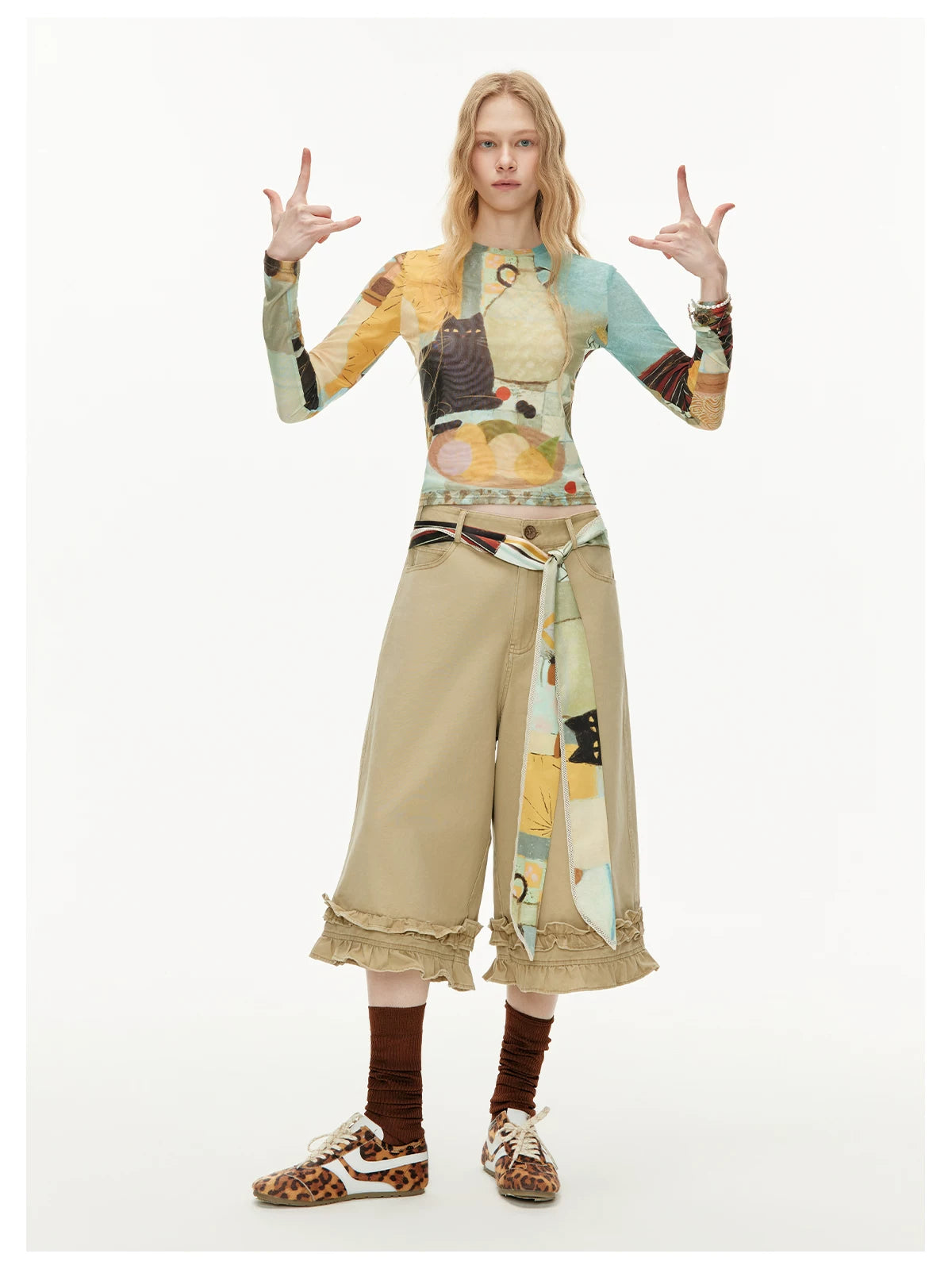 Playground Poet Ruffle Hem Culottes