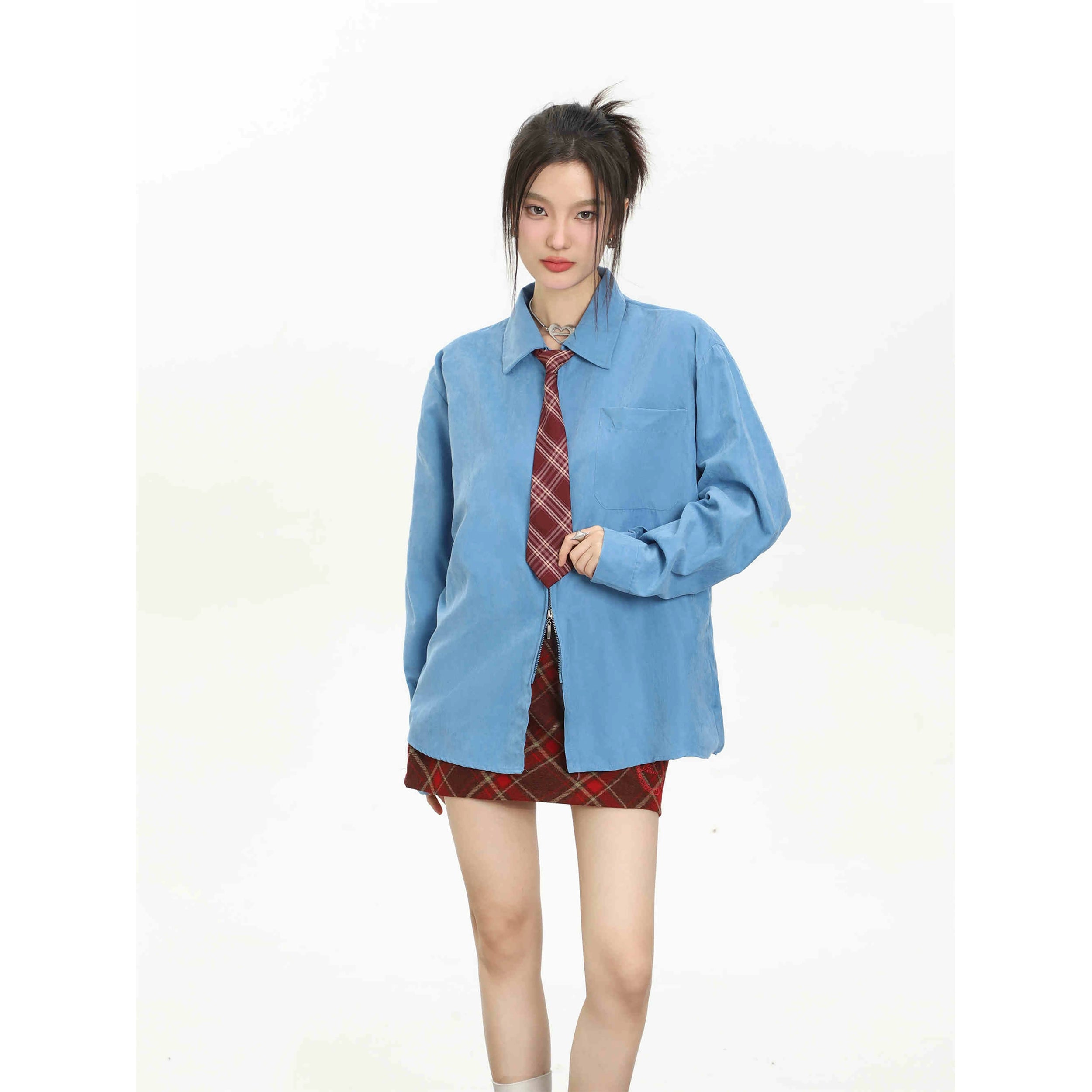 빈티지 베이직 세로 스트라이프 긴팔 셔츠