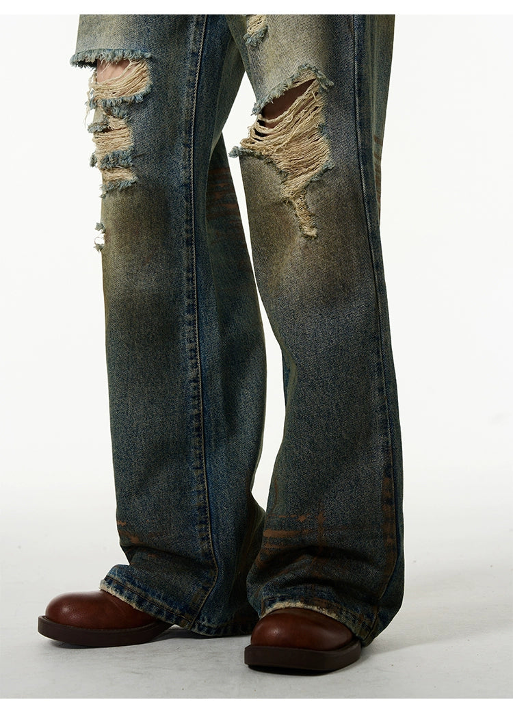 Distressed Baggy Ripped Denim Jeans