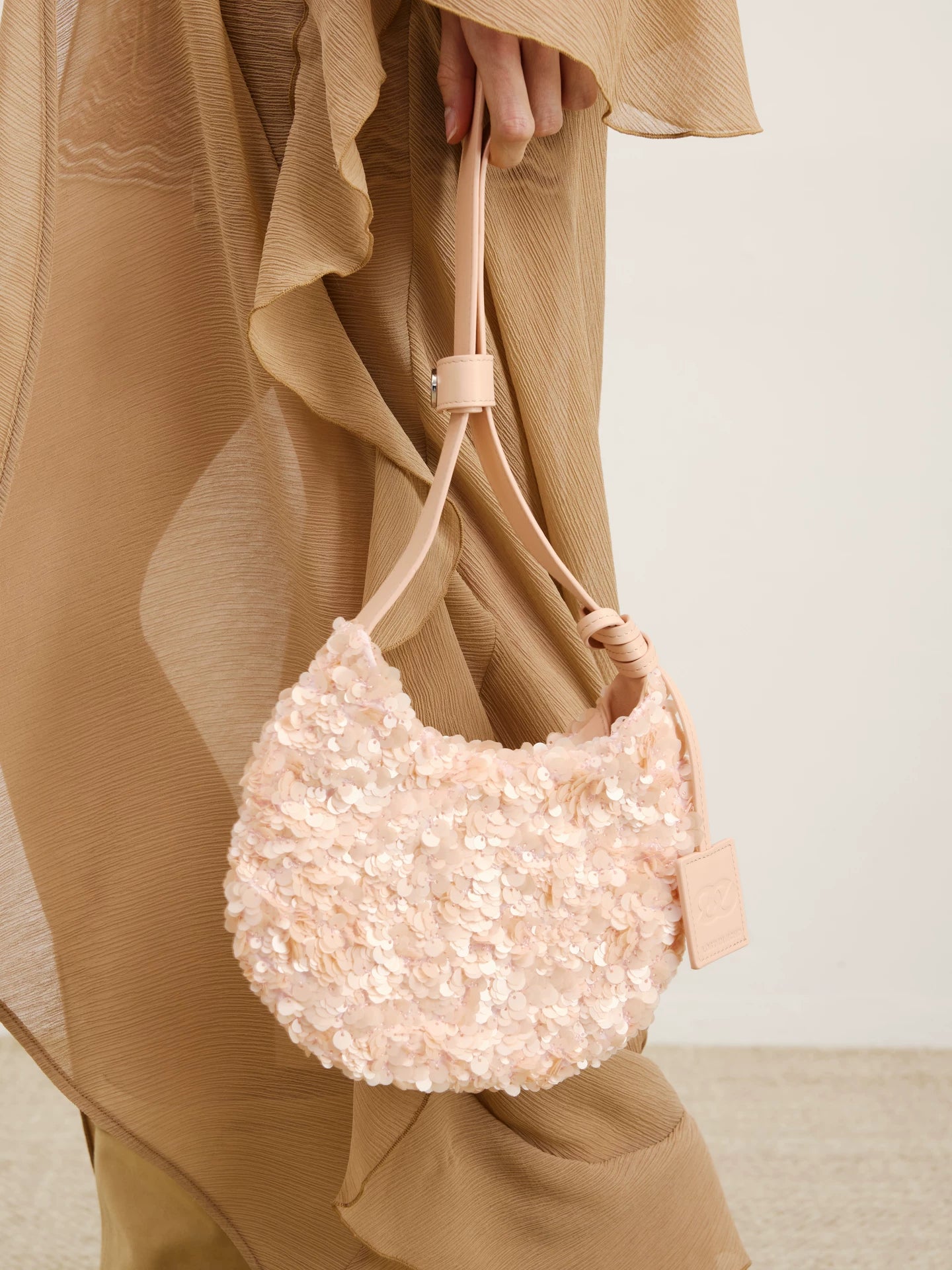 Iridescent Sequin Crescent Shoulder Bag - view 1
