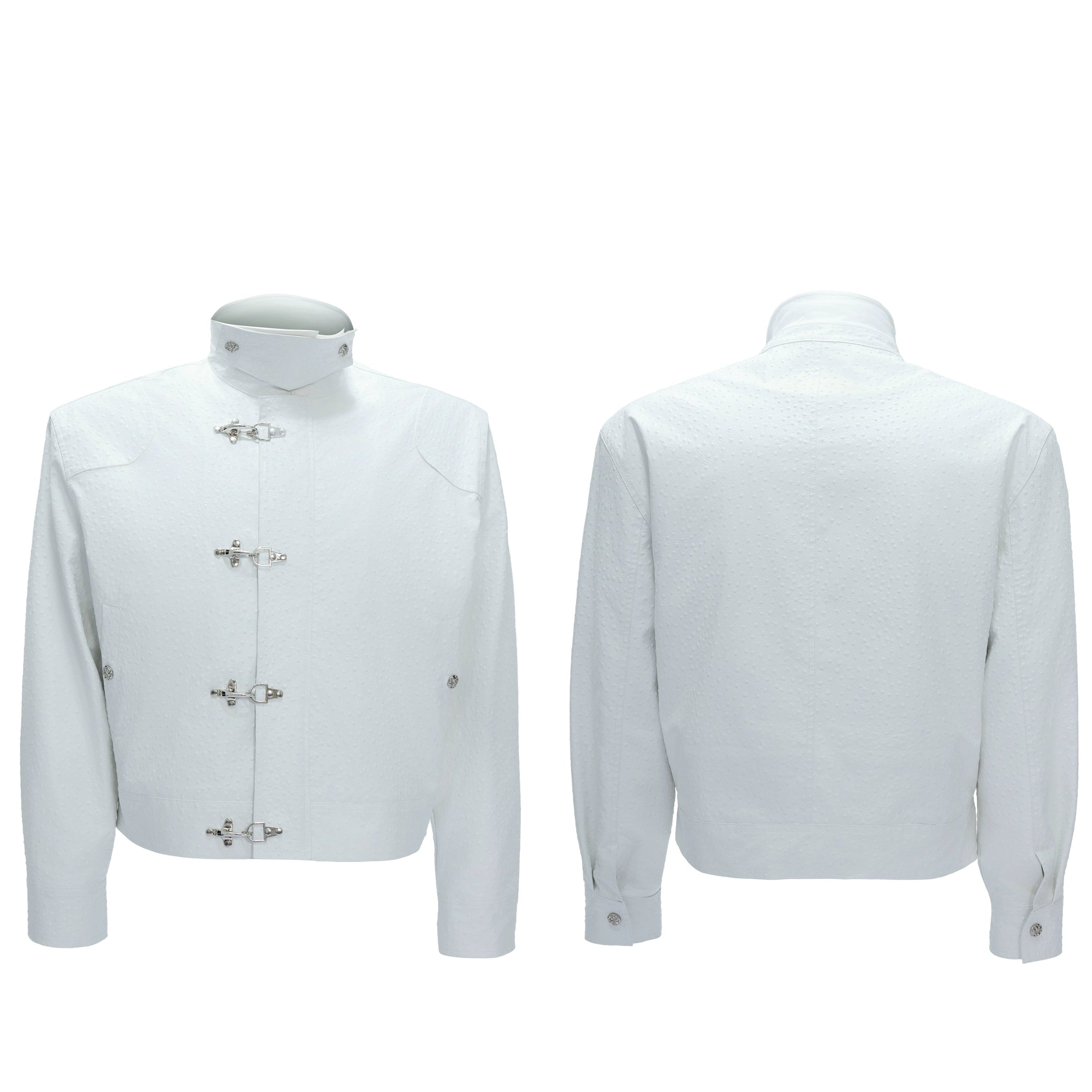 Obsidian Buckle Ostrich Jacket