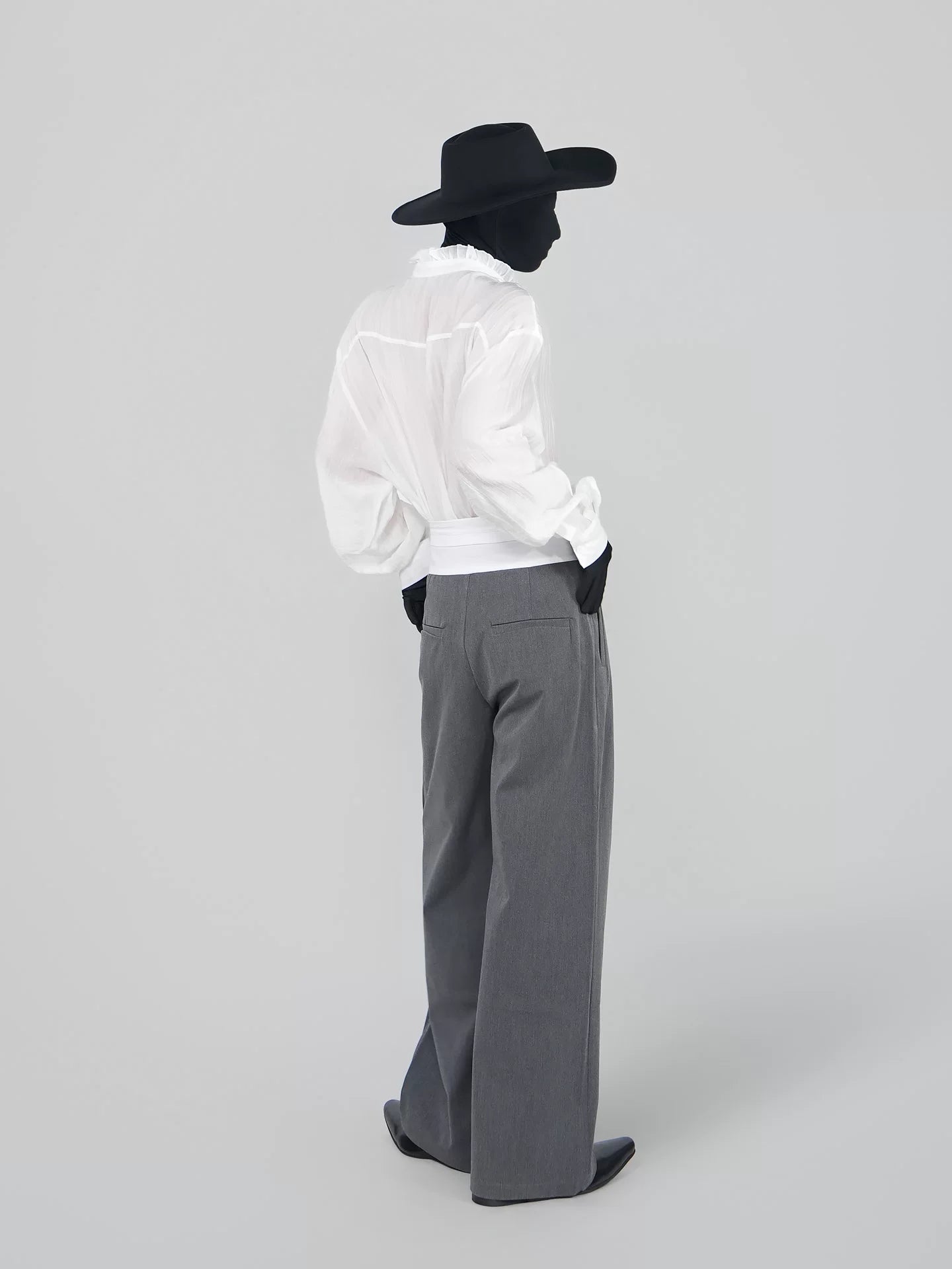 Ledger Ruffle-Collar Poet Blouse Shirt
