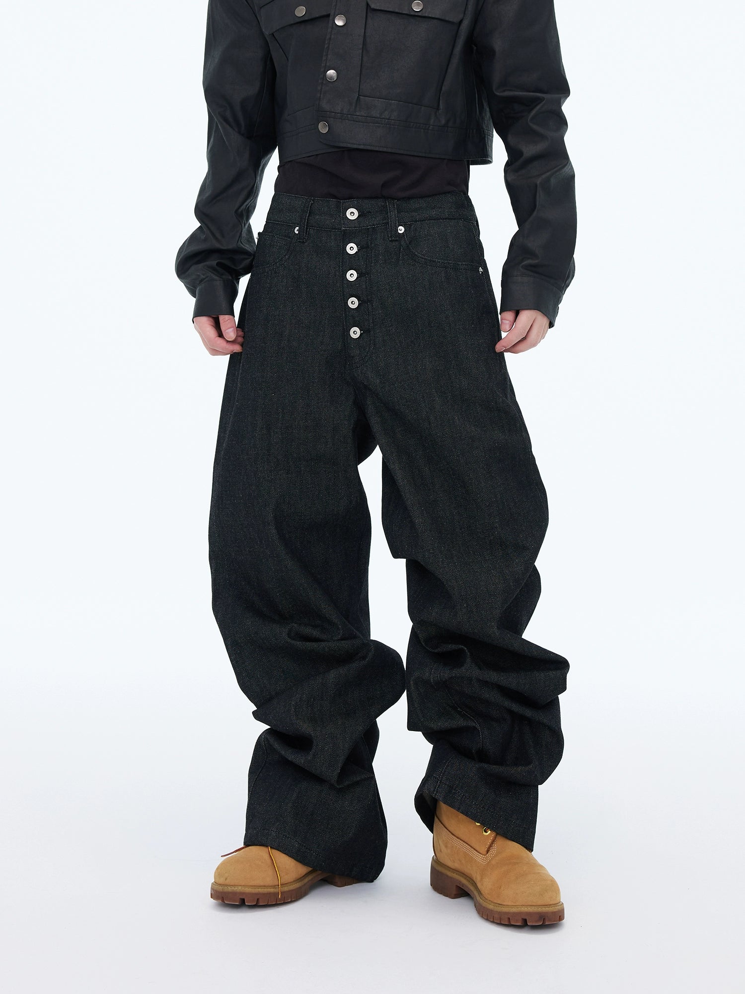 ObsidianStack Multi-Button Wide Jeans