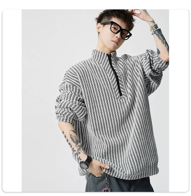 Pixel Weave Half-Zip Pullover