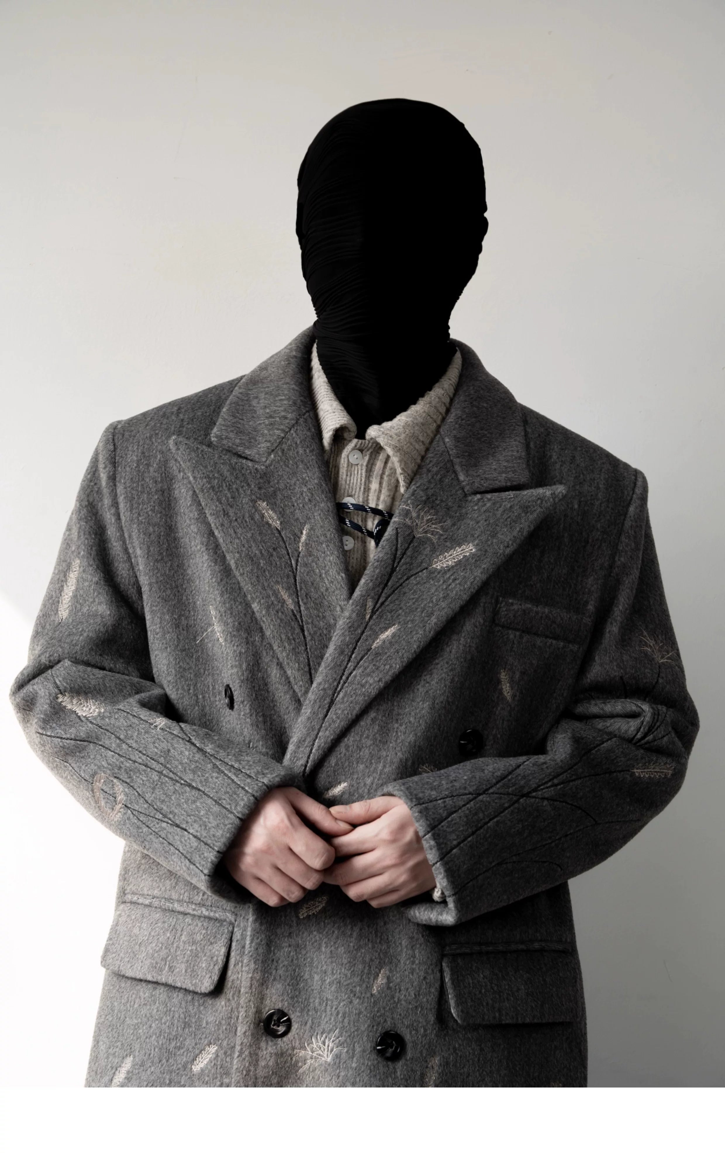 Ash Meadow Embroidered Wool Overcoat