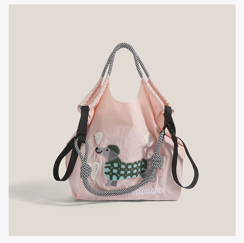 Cloudy Dachshund Sling Tote