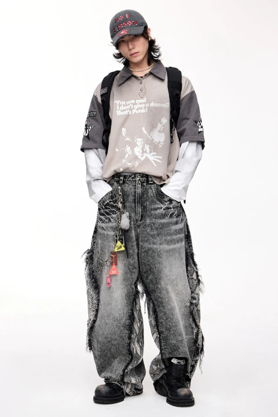 Men's Raw-Edged Wide-Leg Trousers
