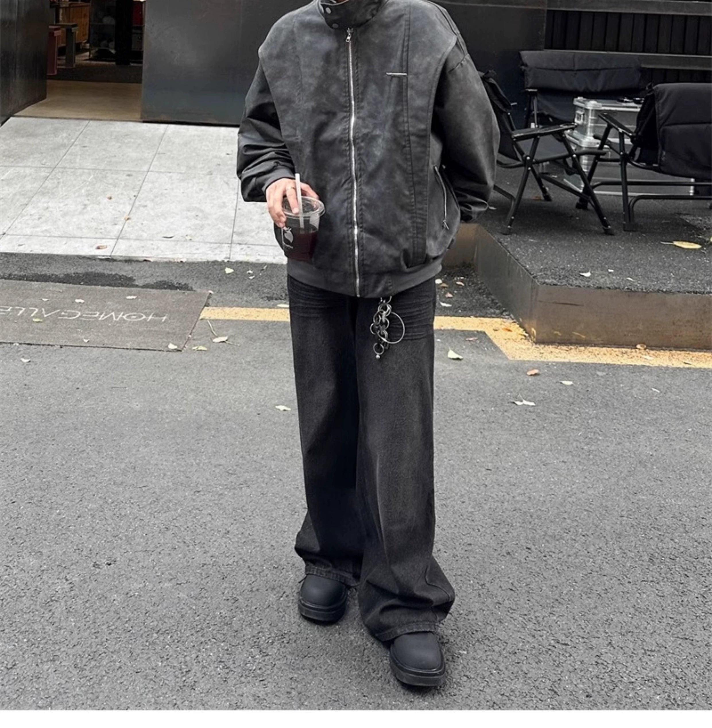 Oversized Vintage Zip-Up Jacket