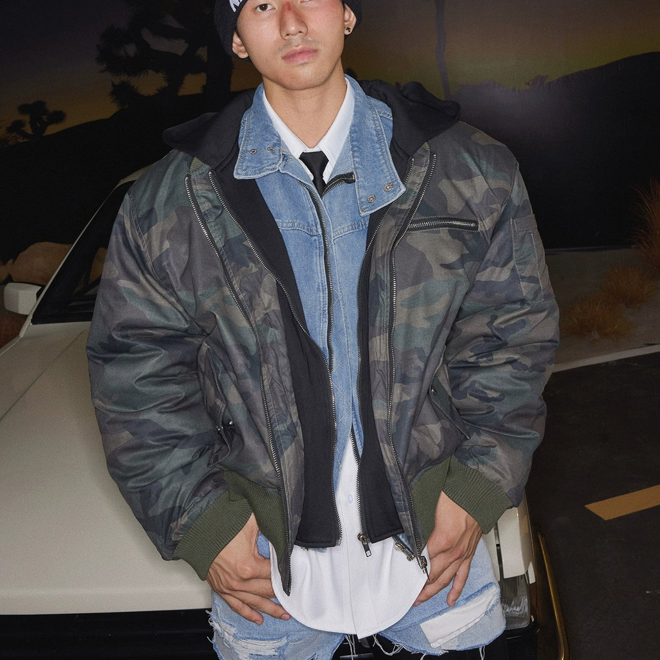 Urban Camo Green Bomber Jacket