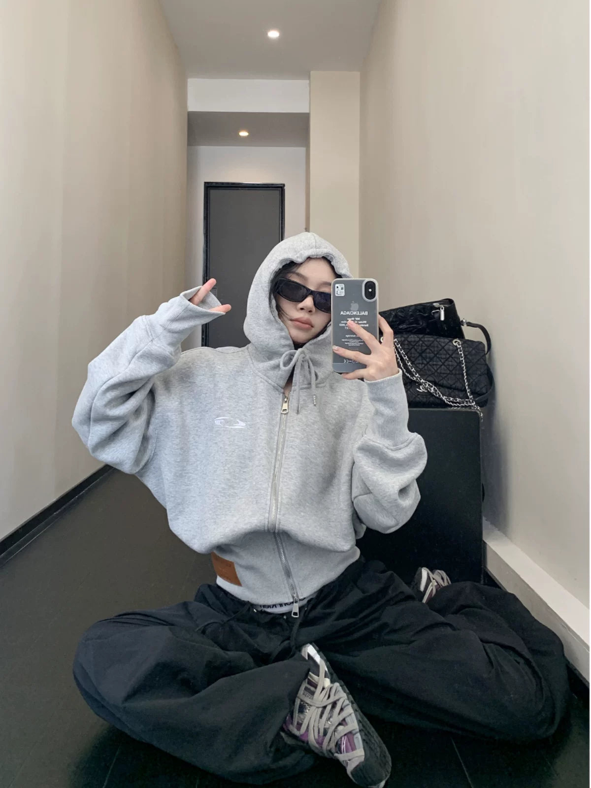 Graphite Orbit Zip Hoodie