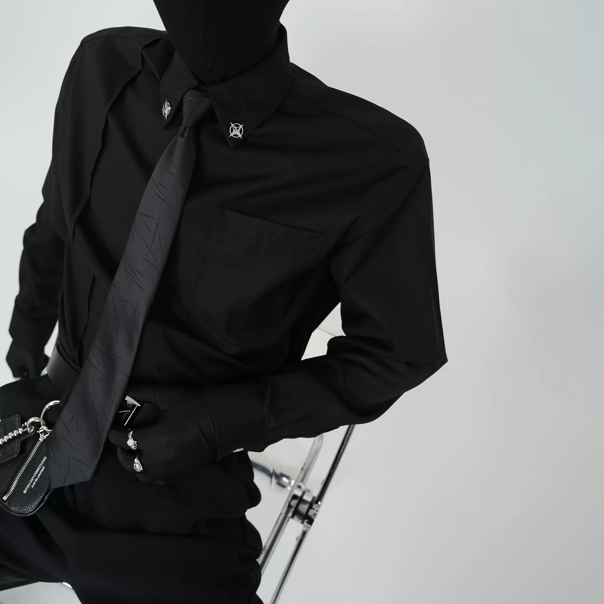 Midnight Sigil Monochrome Dress Shirt & Tie Set