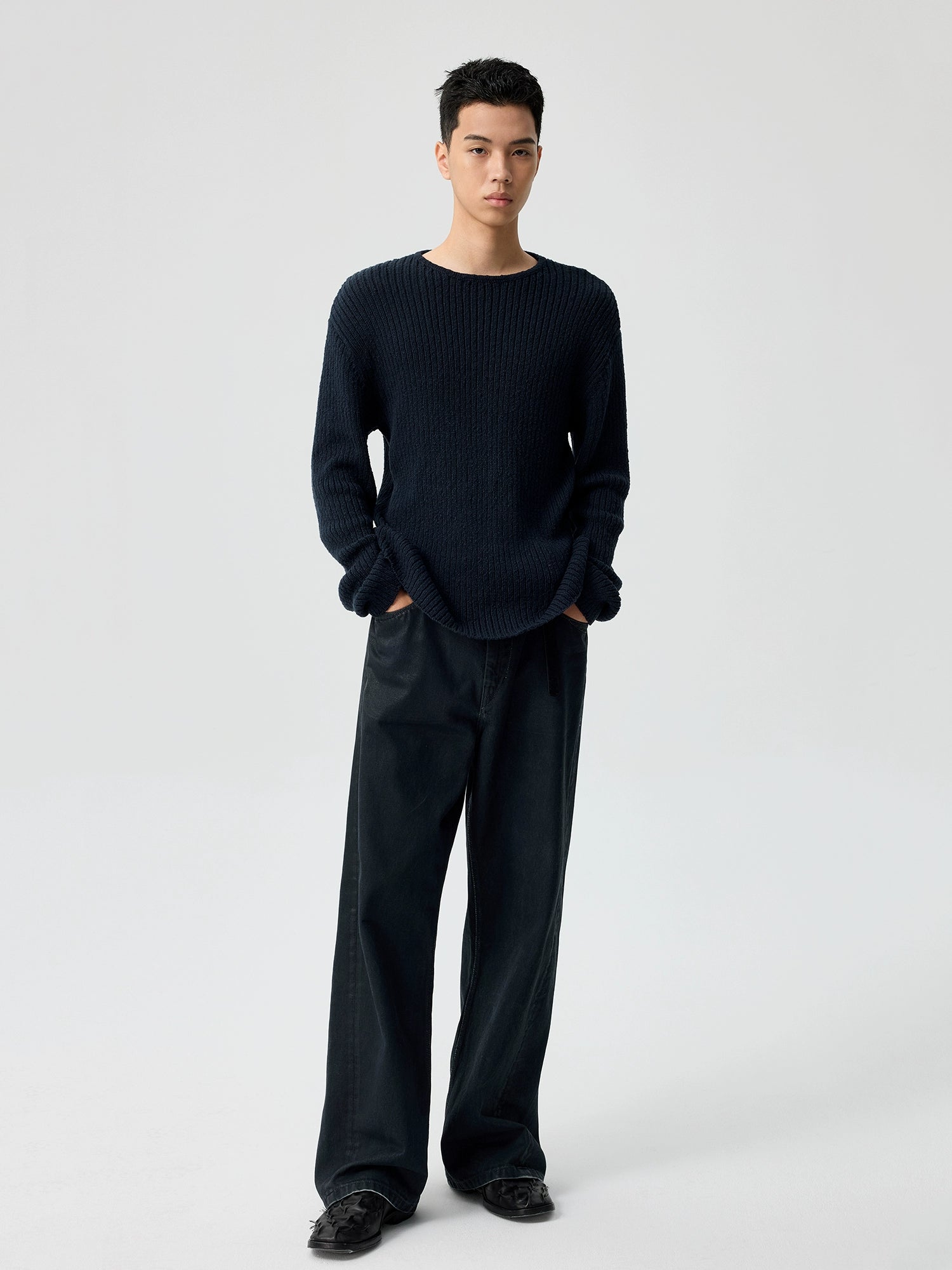 Sunpeach Ribbed Knit Pullover