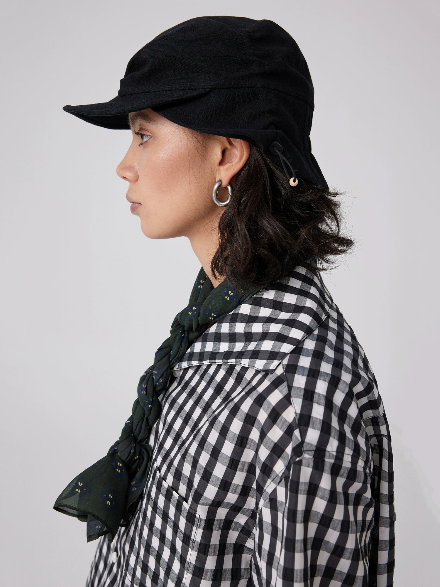 Adjustable Black Newsboy Cap