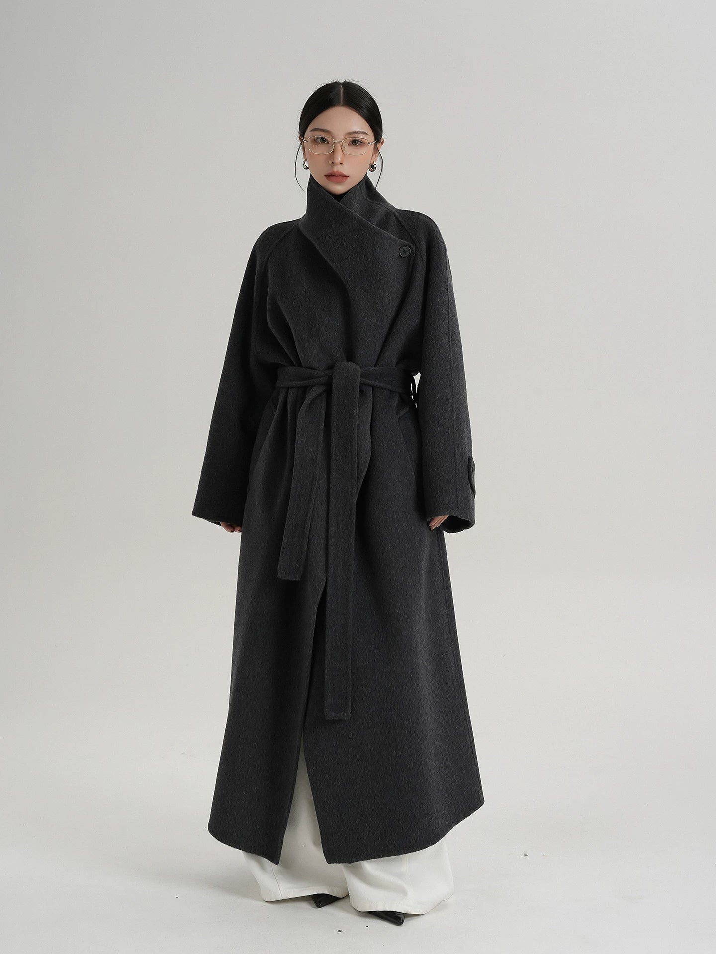 Shadowline Wrap Funnel Wool Coat