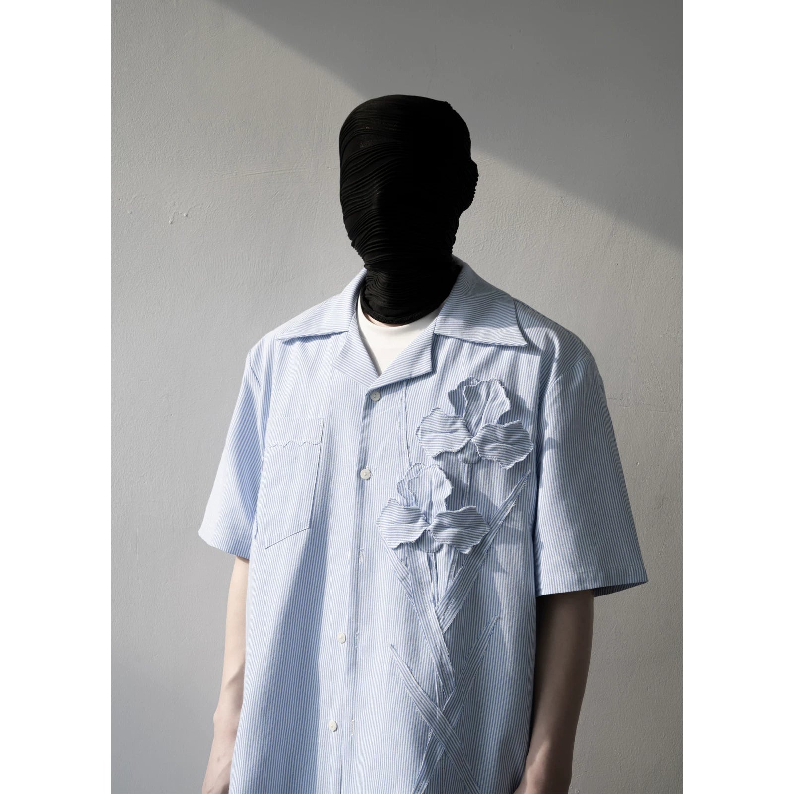 Iris Bloom Stripe Camp Shirt