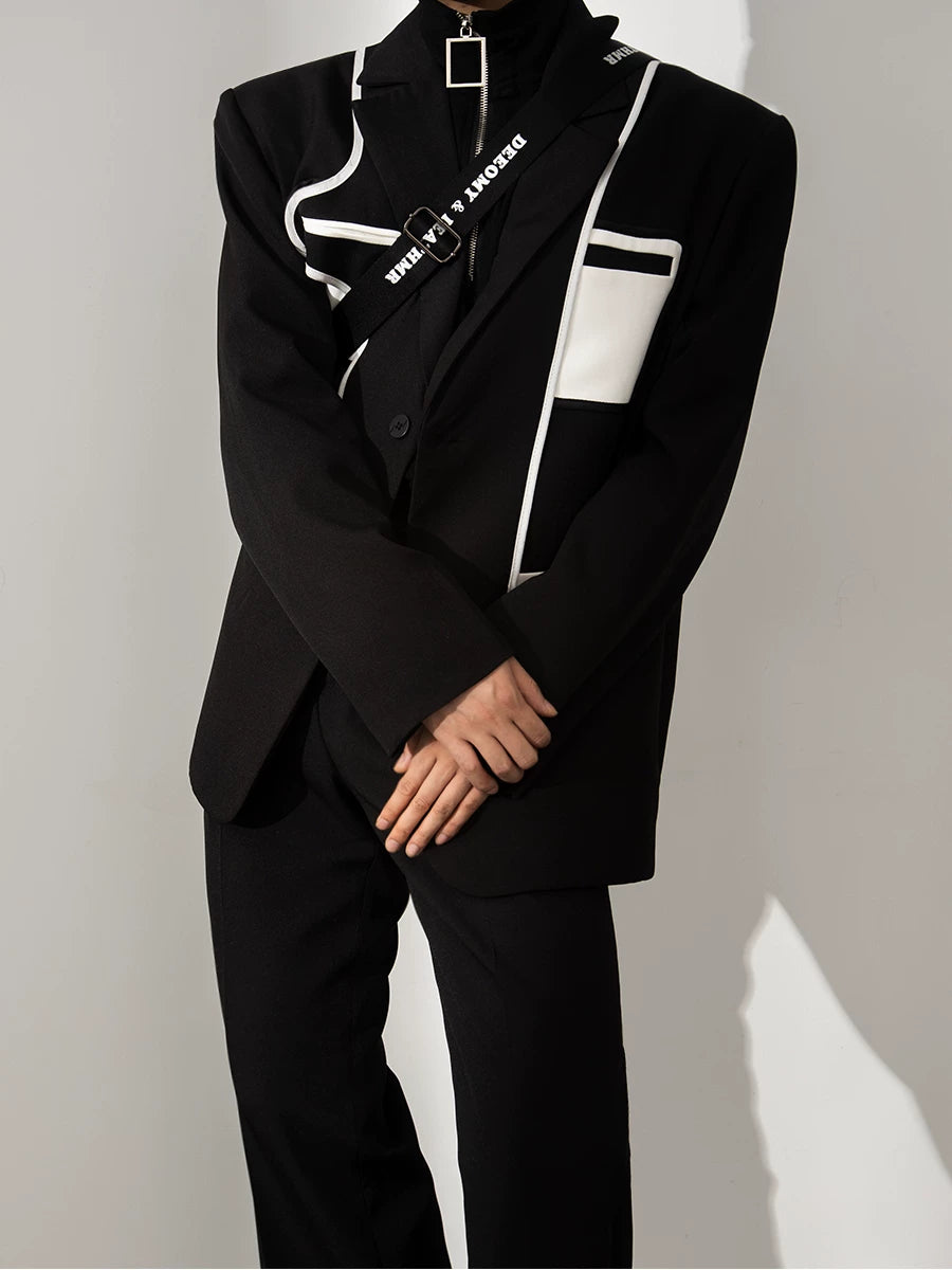 Square-Zip Mockneck Pullover