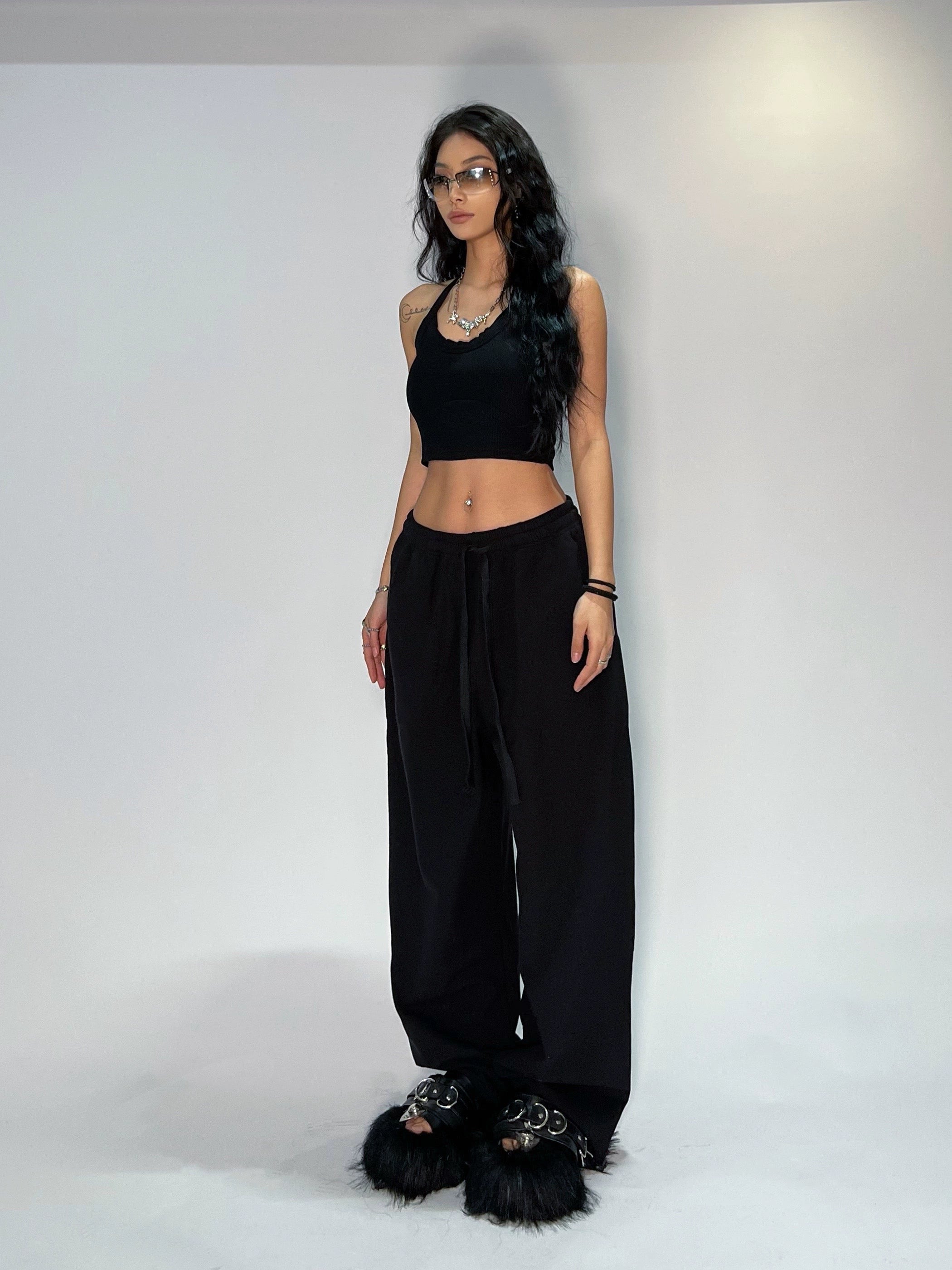 Spicy Solid Color Loose Jazz Dance Pants - chiclara
