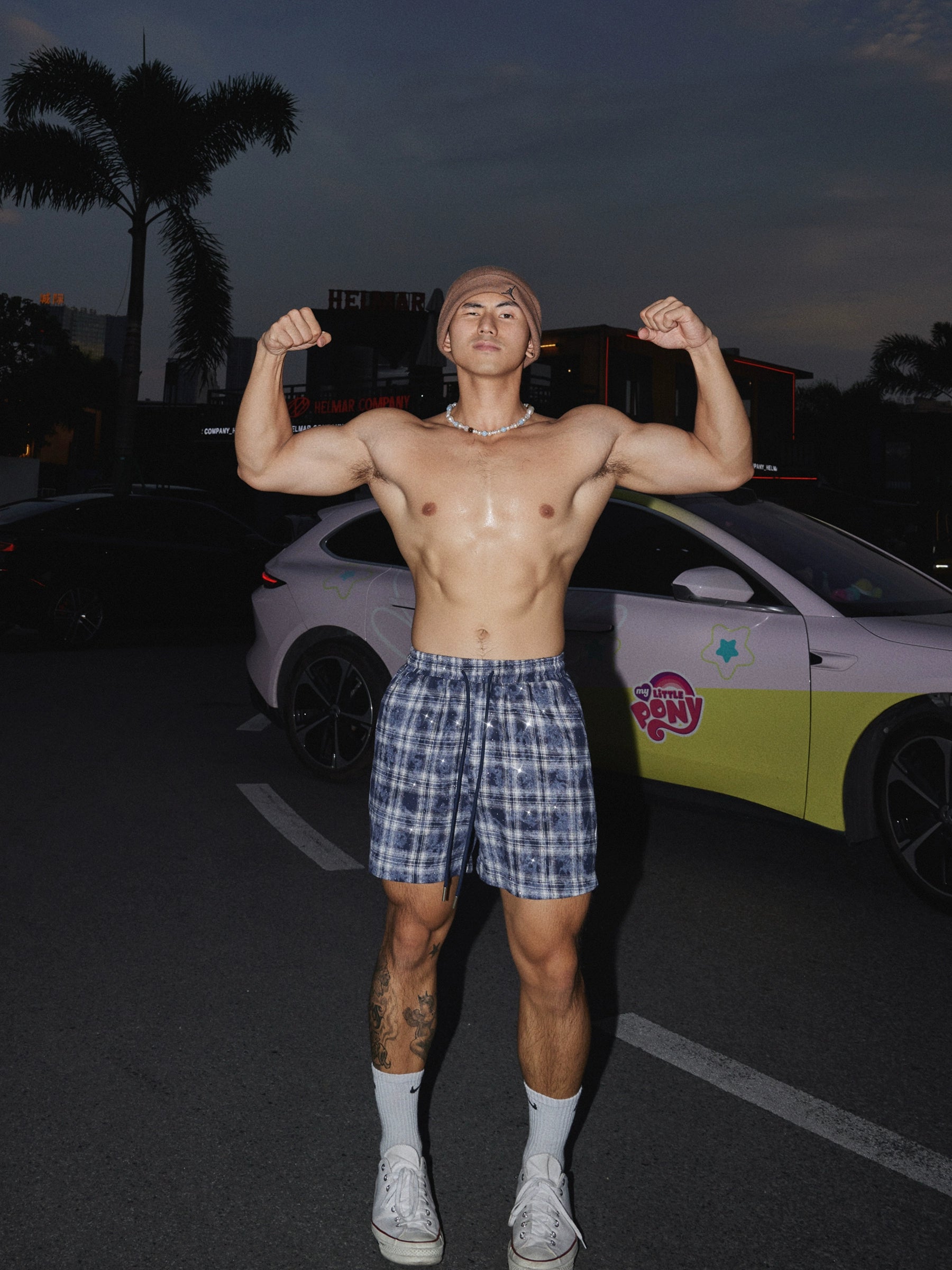 Blue Plaid Shirt and Shorts Set